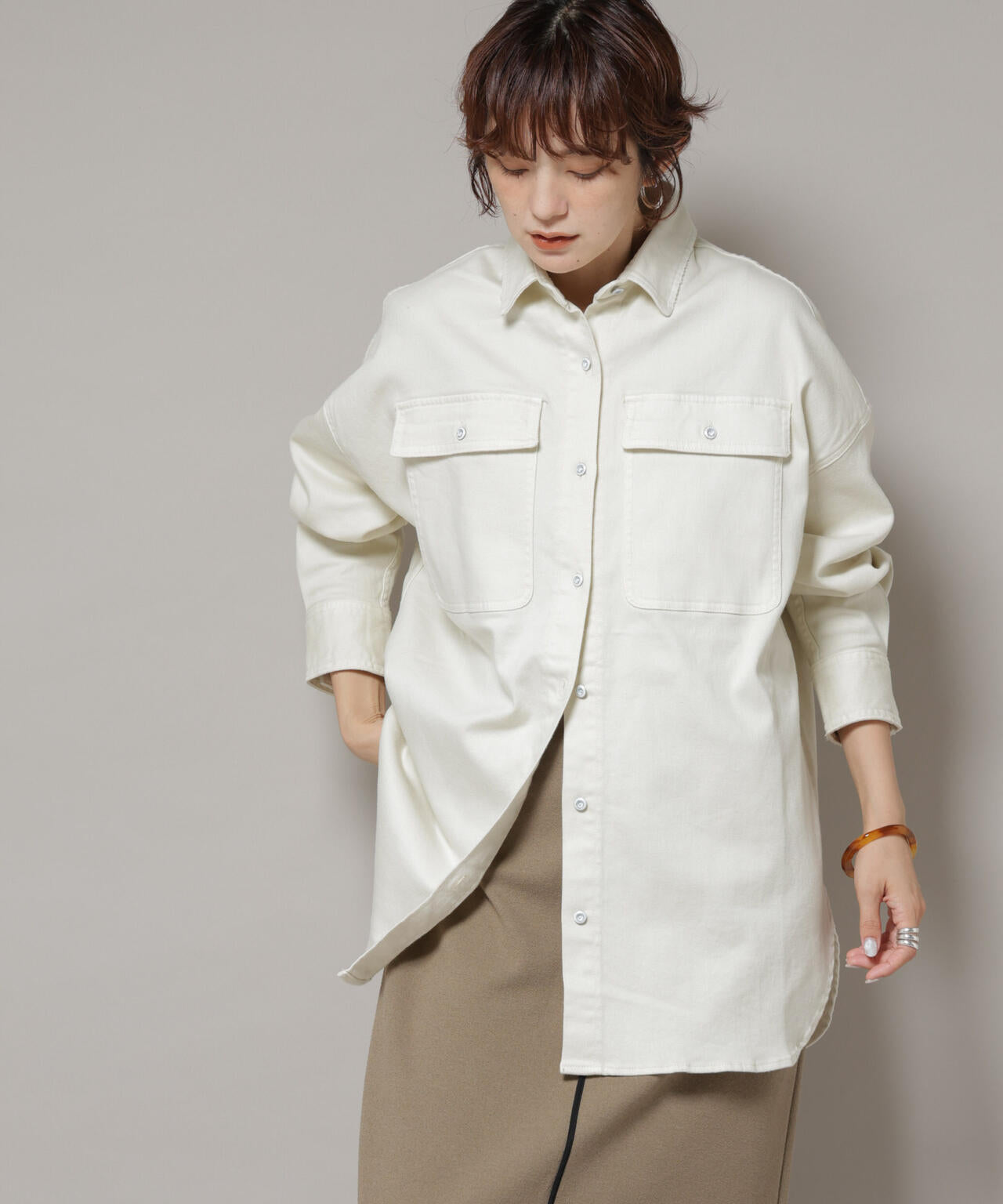 Healthy DENIM/Almond ビッグシャツ 6715220023