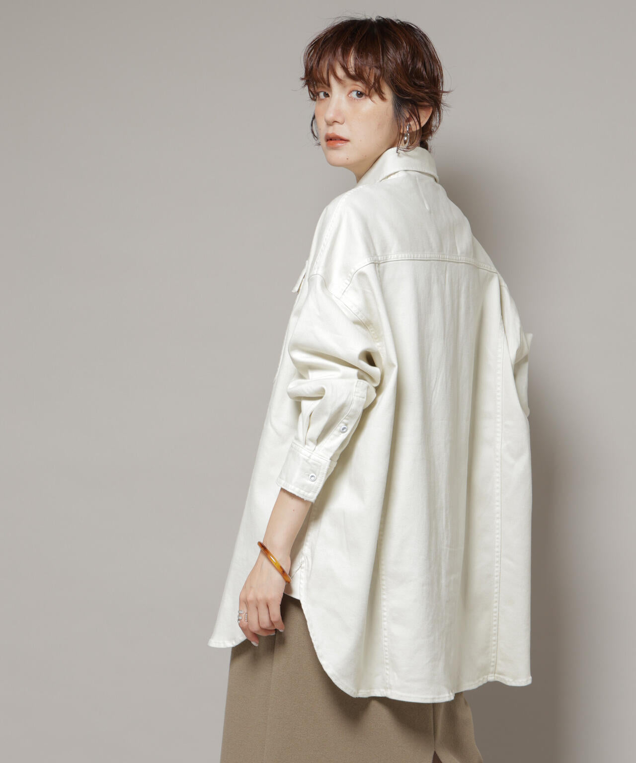 Healthy DENIM/Almond ビッグシャツ 6715220023