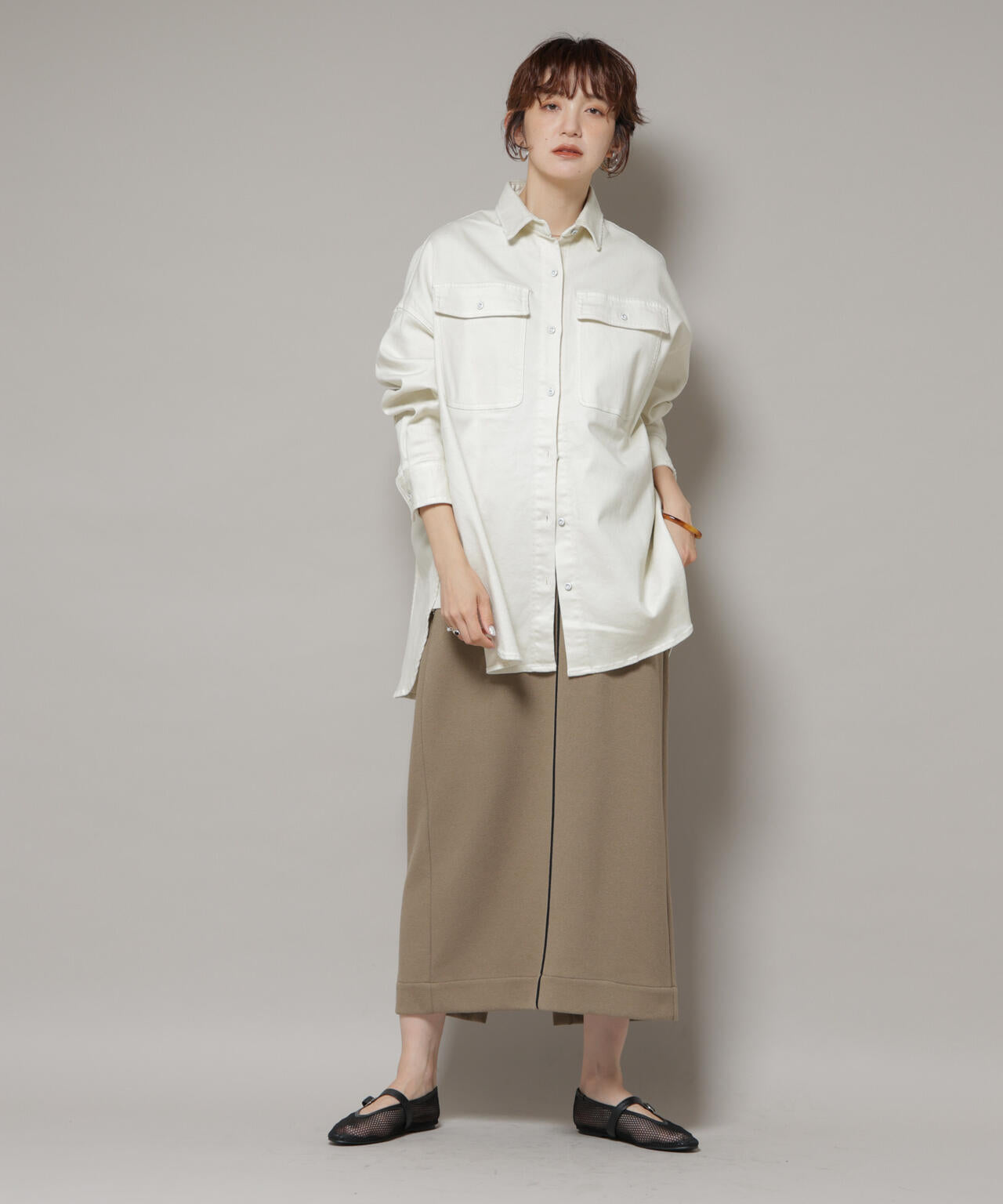 Healthy DENIM/Almond ビッグシャツ 6715220023