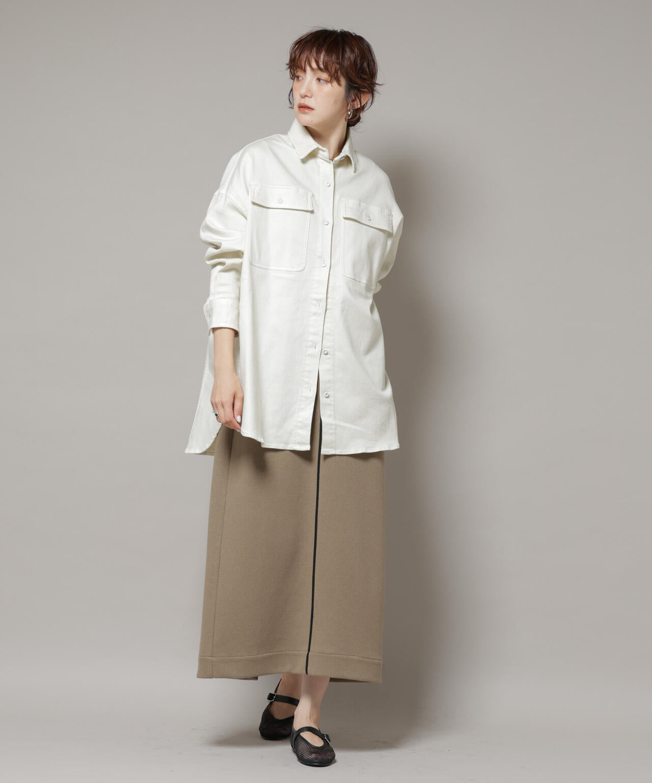 Healthy DENIM/Almond ビッグシャツ 6715220023