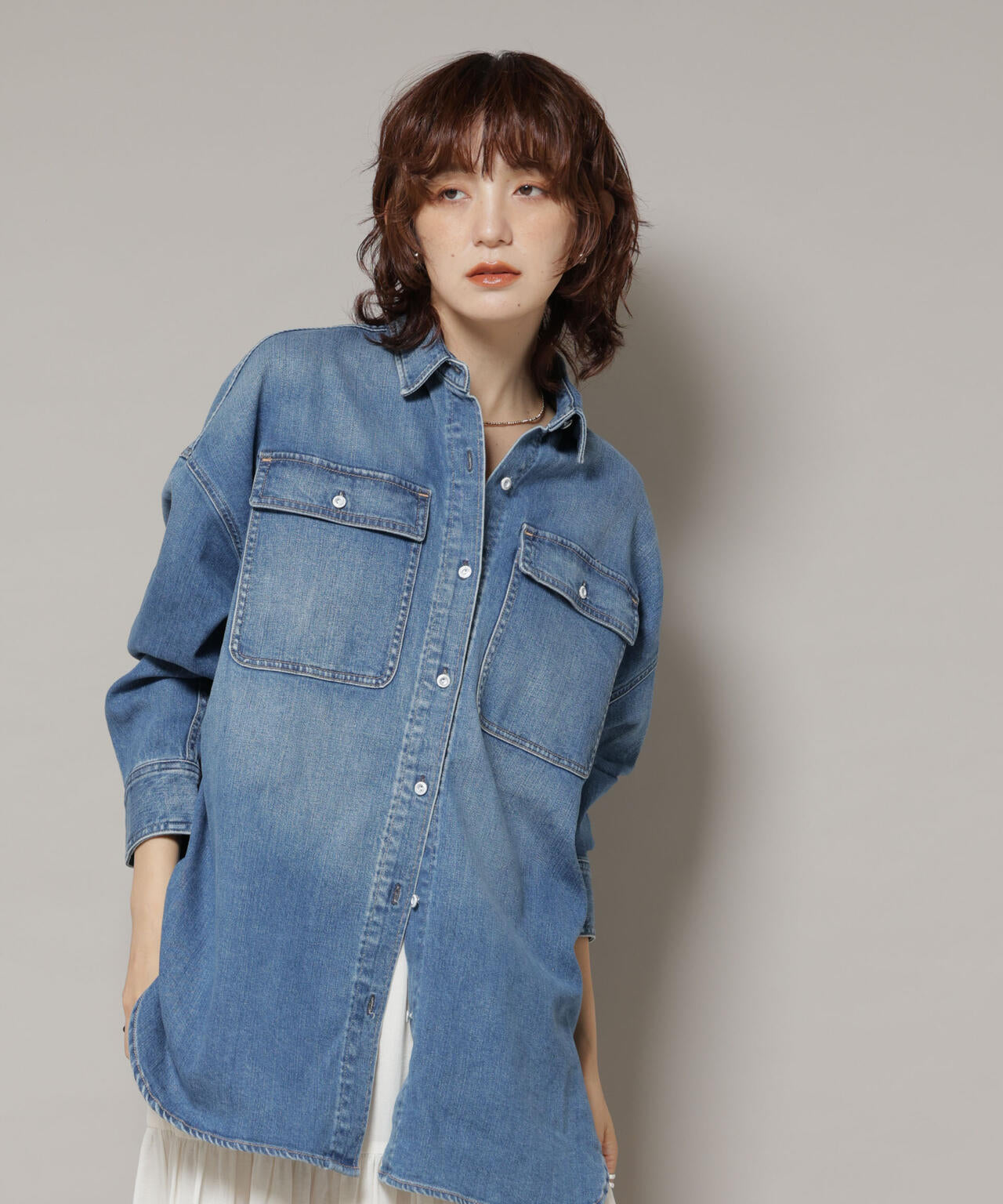 Healthy DENIM/Almond デニム ビッグシャツ 6715220024