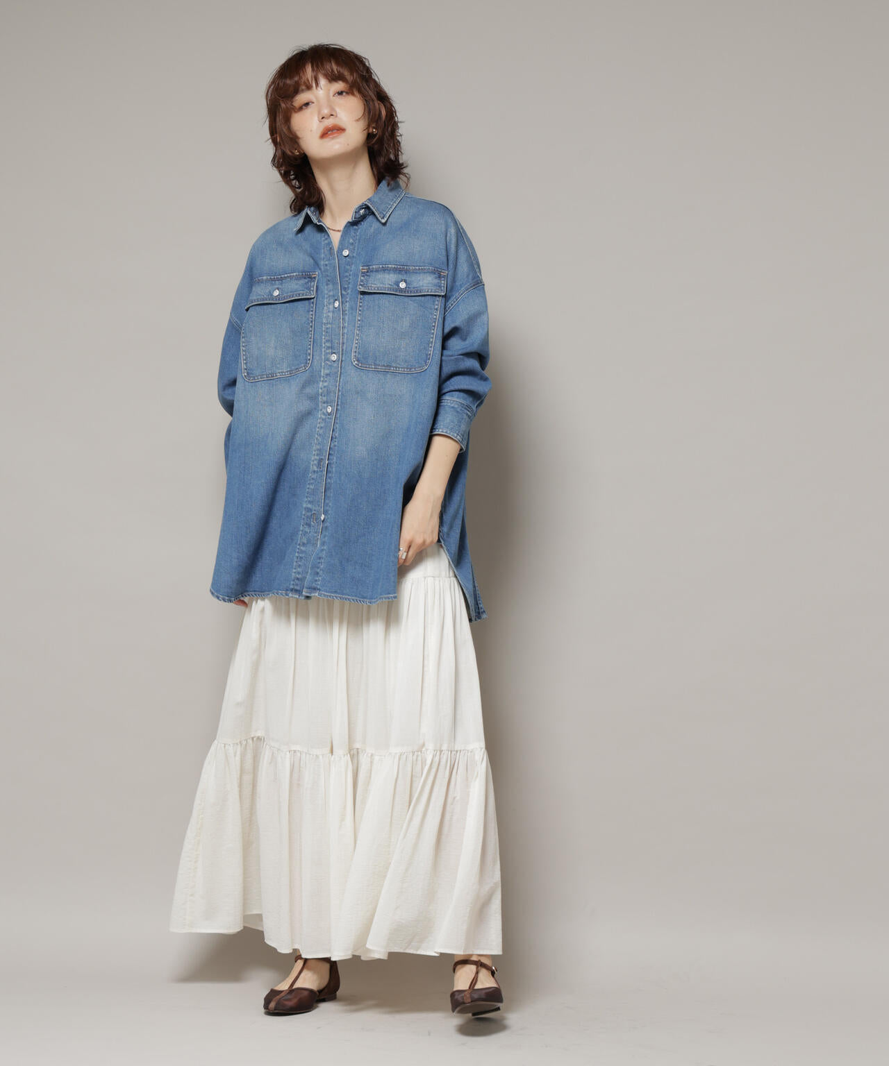 Healthy DENIM/Almond デニム ビッグシャツ 6715220024