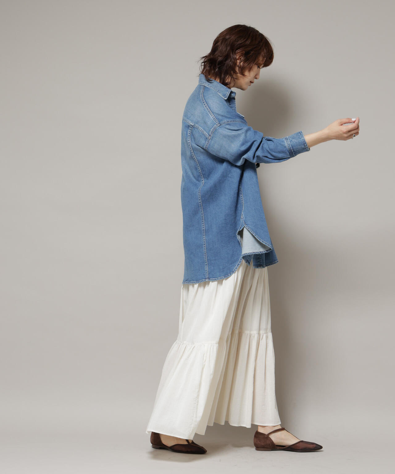 Healthy DENIM/Almond デニム ビッグシャツ 6715220024