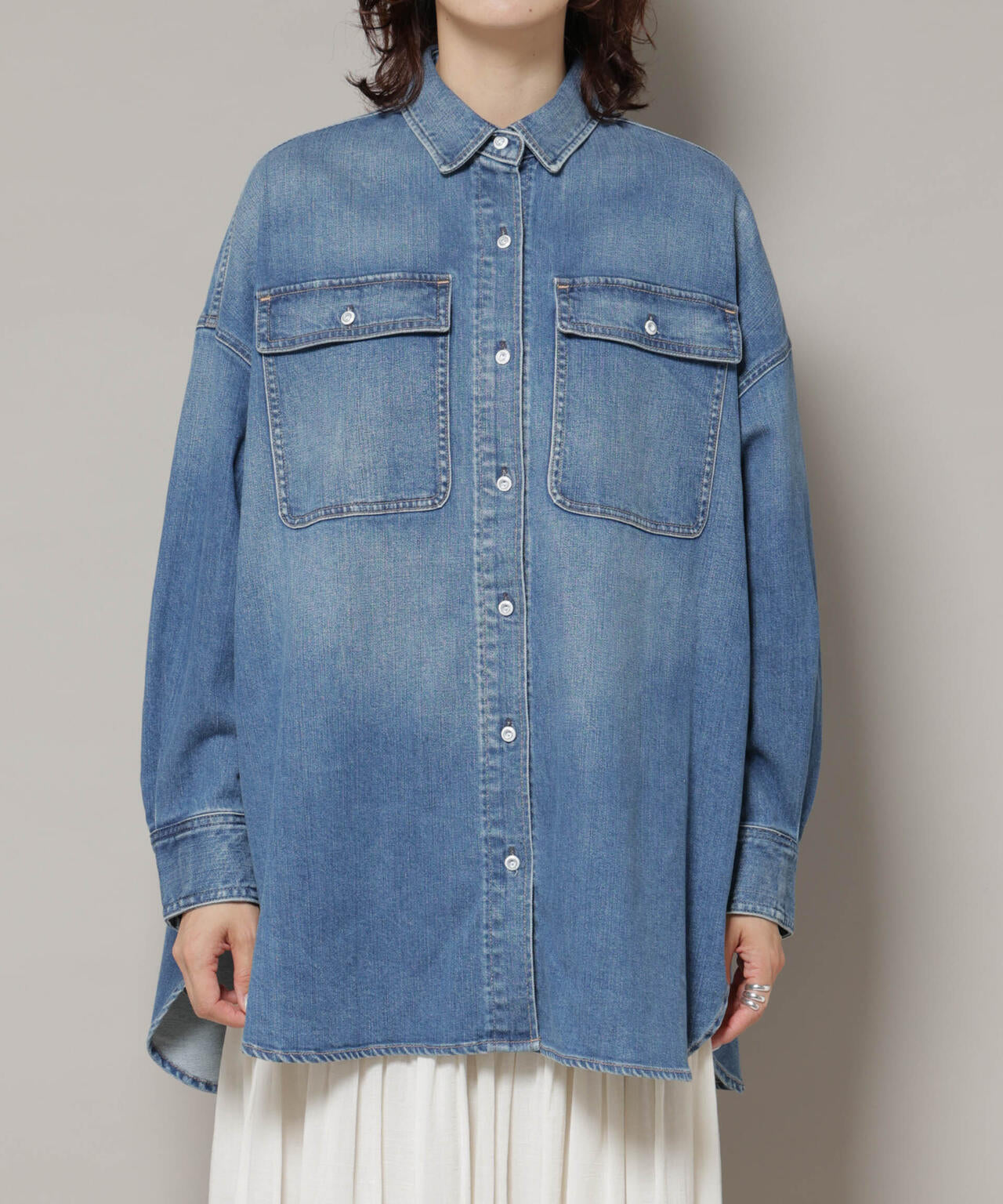Healthy DENIM/Almond デニム ビッグシャツ 6715220024