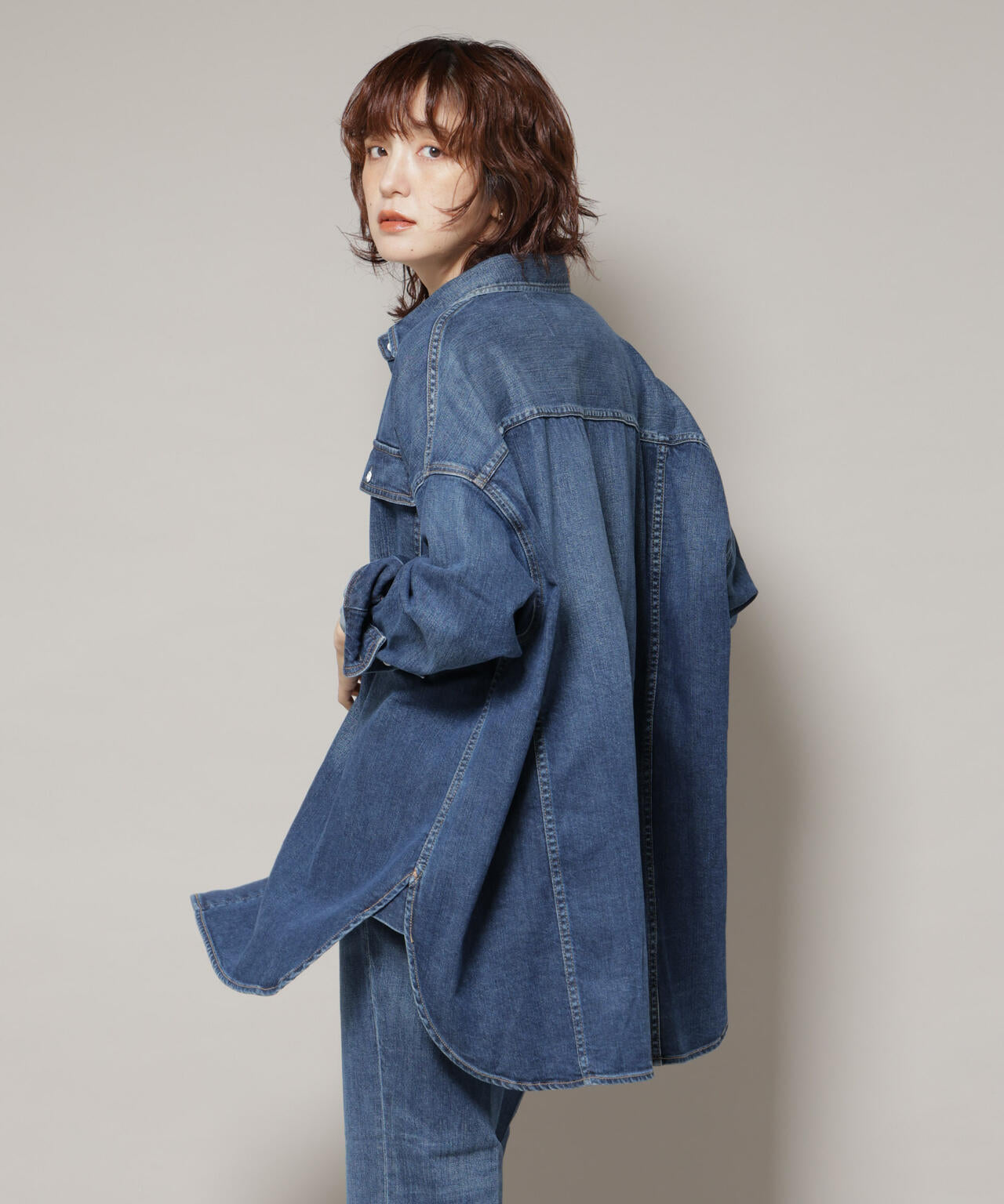 Healthy DENIM/Almond デニム ビッグシャツ 6715220024