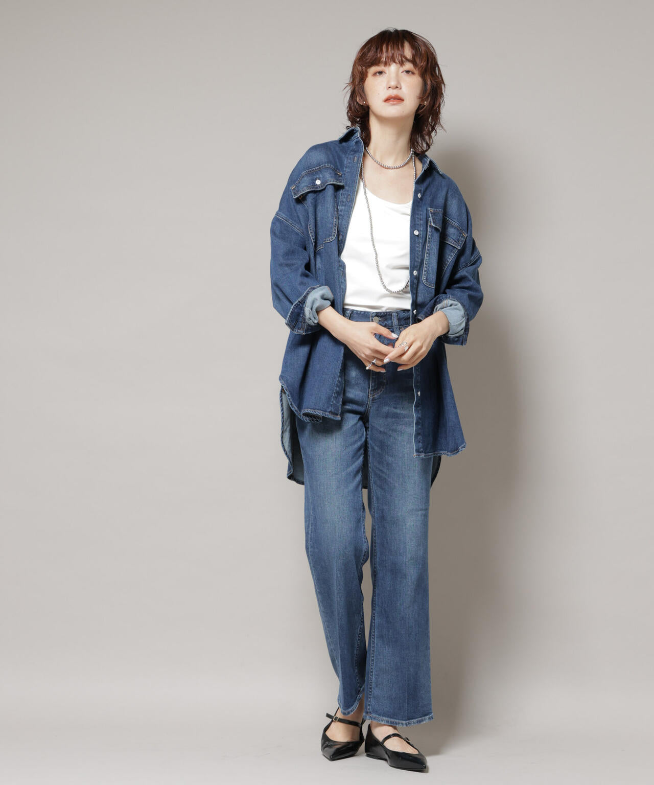 Healthy DENIM/Almond デニム ビッグシャツ 6715220024