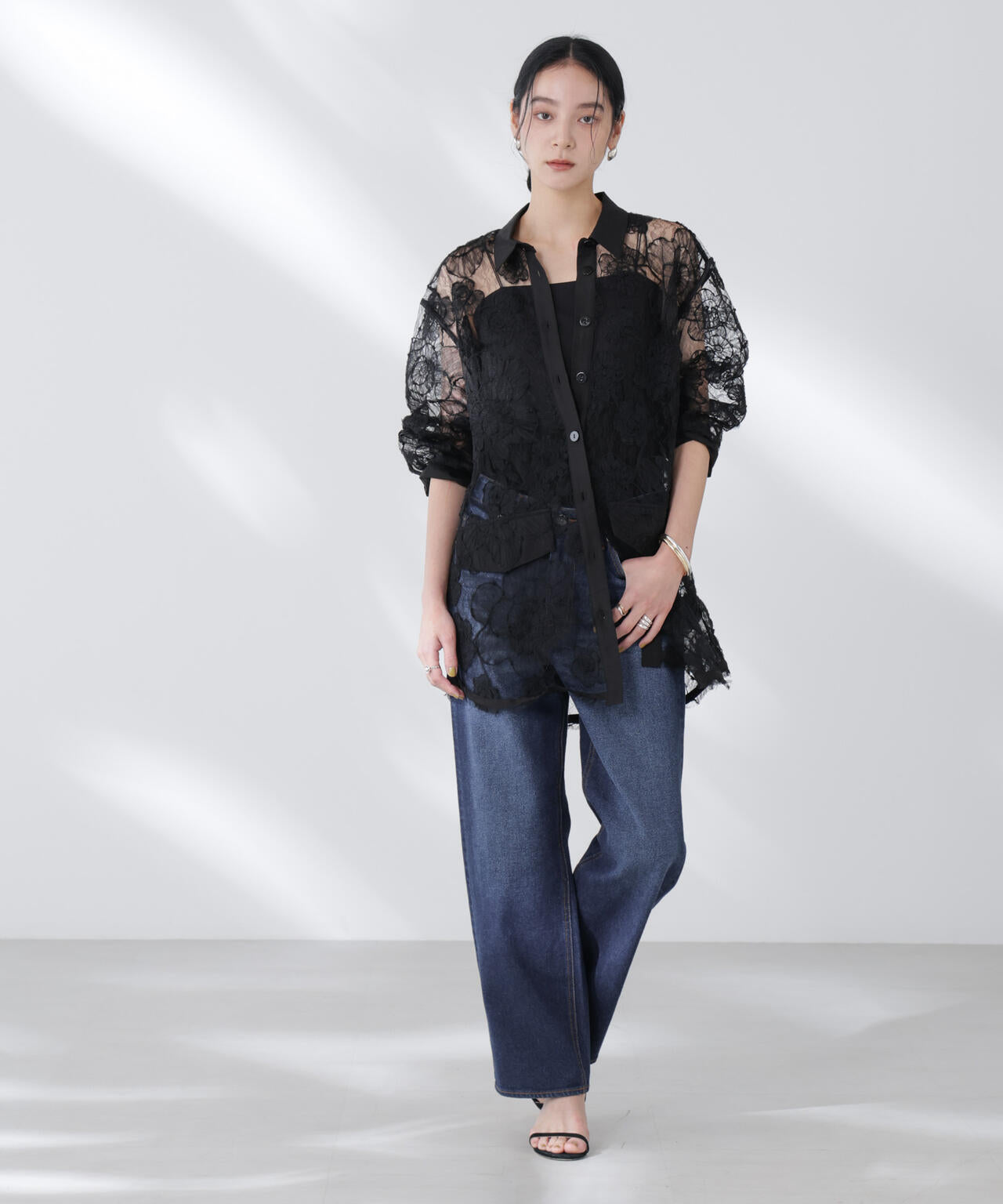 BAUM UND PFERDGARTEN/Flower Lace シャツ 6715220025