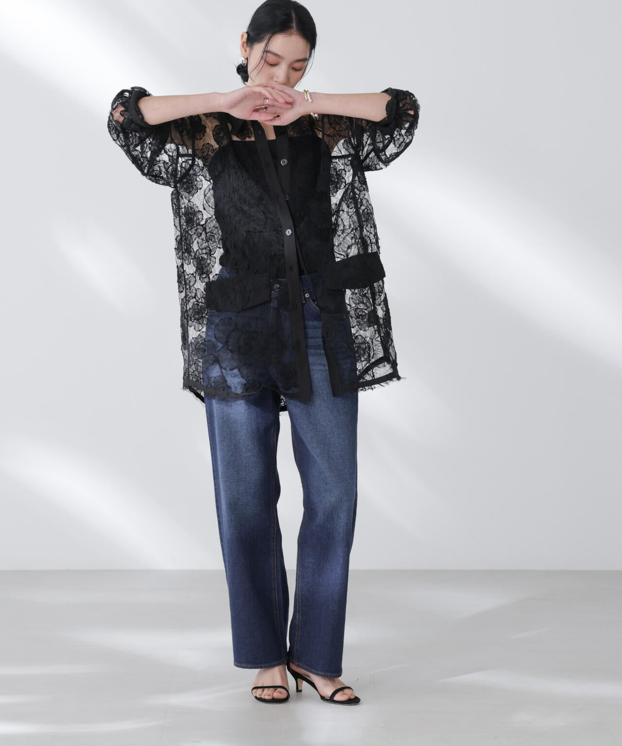 BAUM UND PFERDGARTEN/Flower Lace シャツ 6715220025