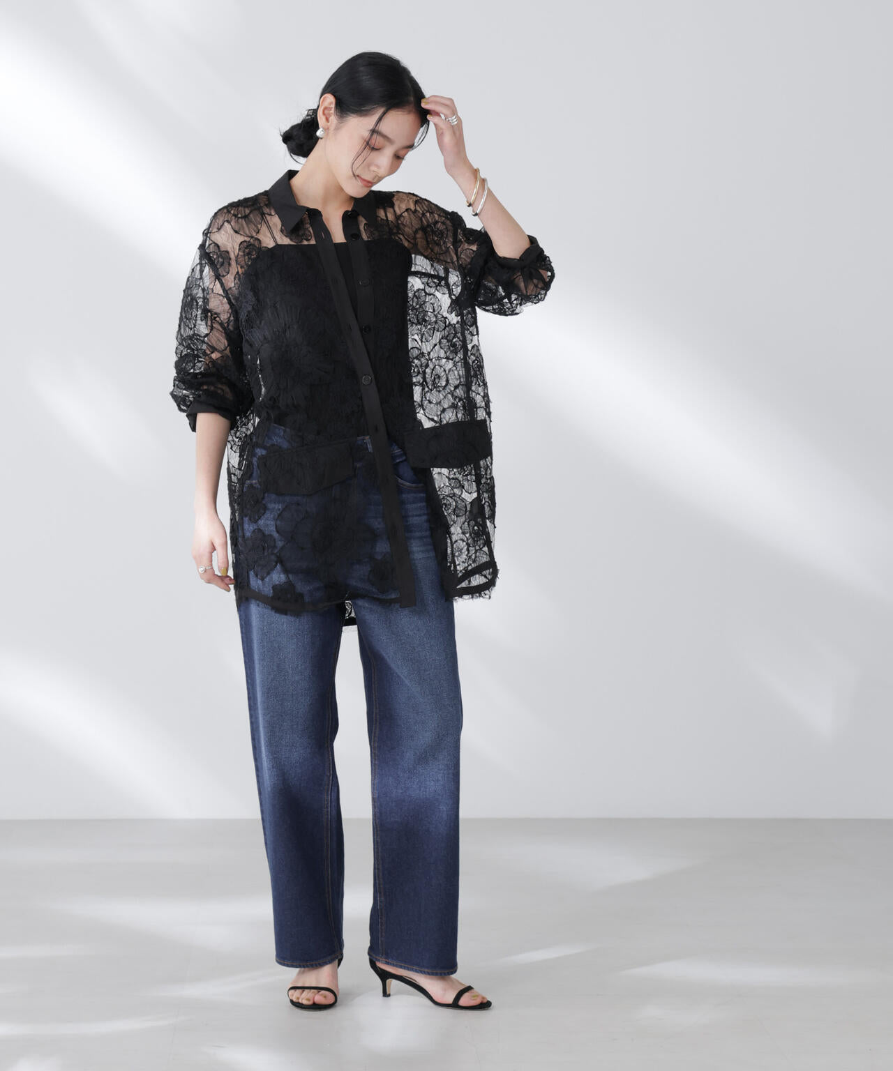 BAUM UND PFERDGARTEN/Flower Lace シャツ 6715220025