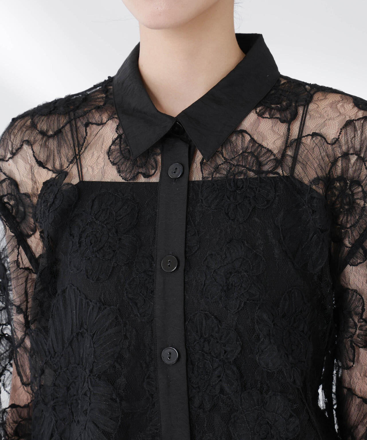 BAUM UND PFERDGARTEN/Flower Lace シャツ 6715220025