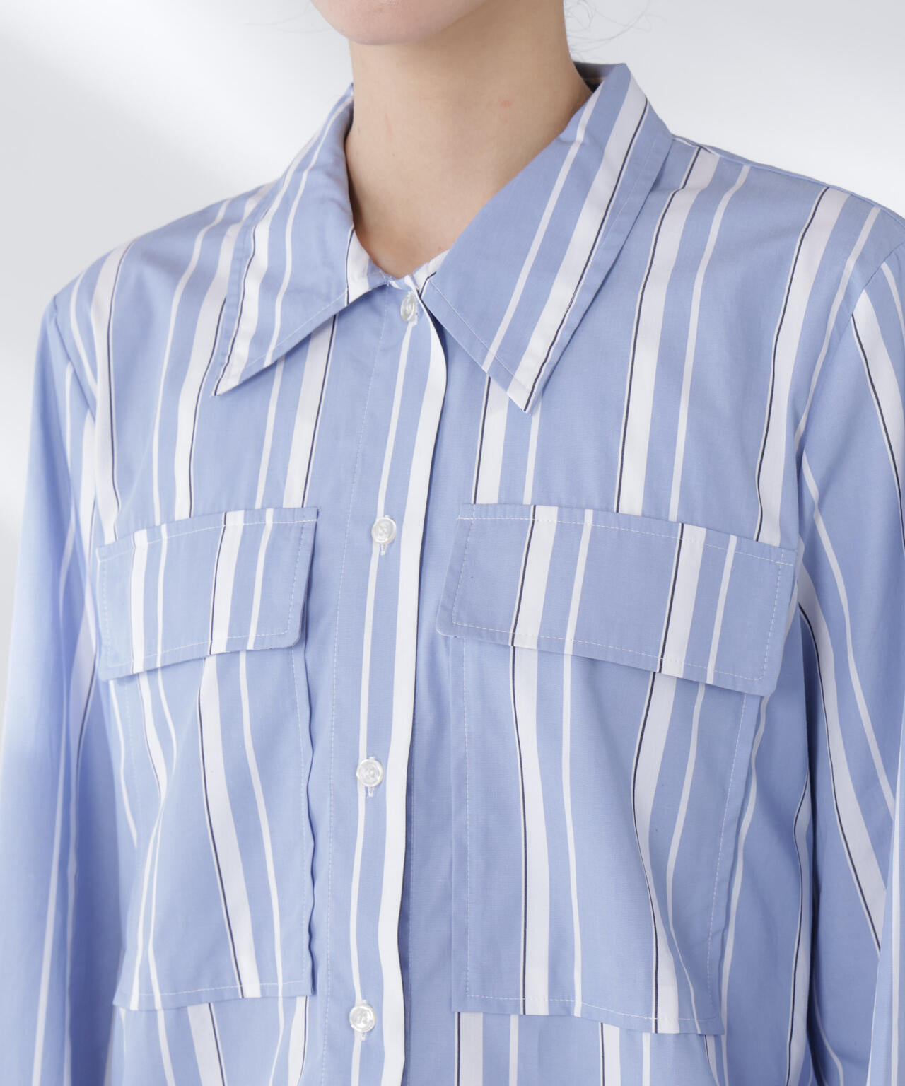 BAUM UND PFERDGARTEN/Striped Cotton シャツ 6715220026