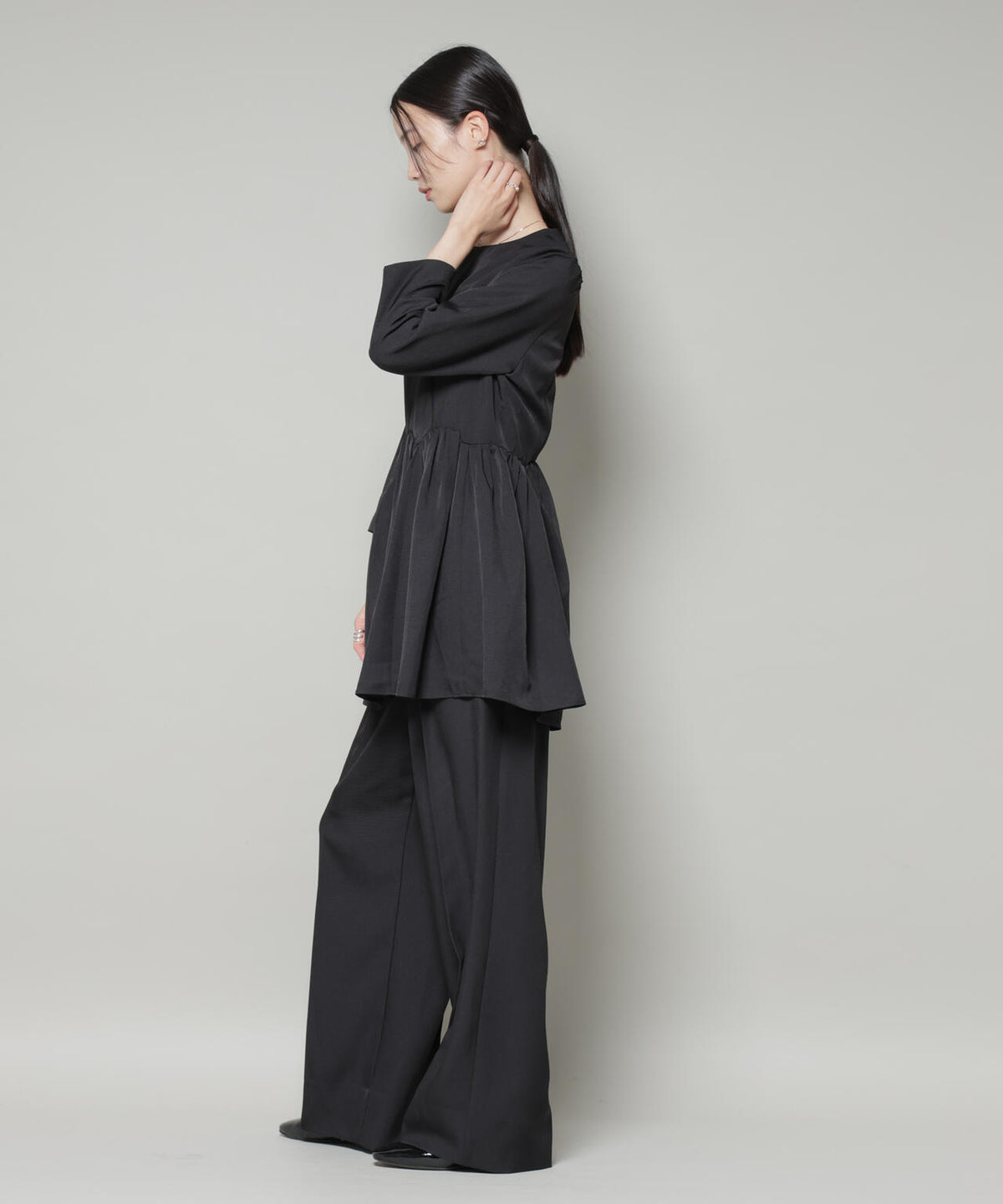 troisieme chaco/TWILL ペプラムトップス(セットアップ可) 6715220034