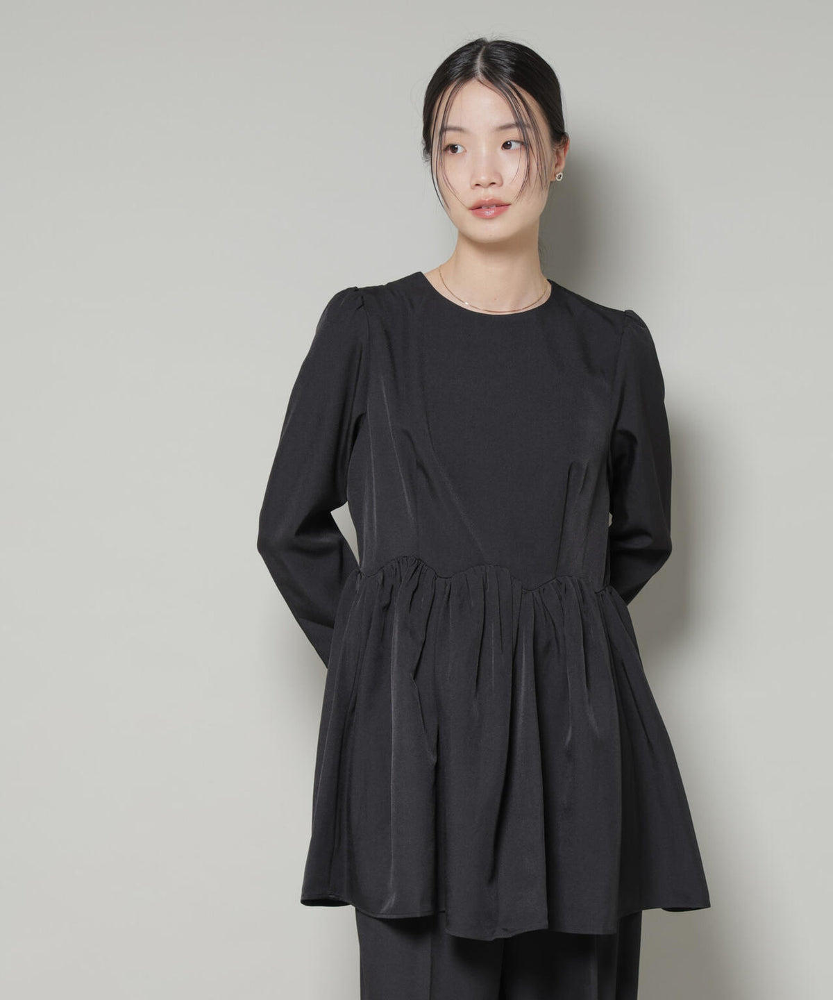 troisieme chaco/TWILL ペプラムトップス(セットアップ可) 6715220034