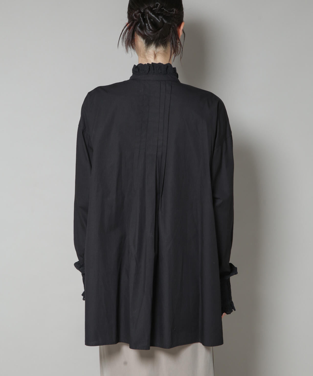 Sara mallika/COTTON PINTUCK LACE BLOUSE 6715221001