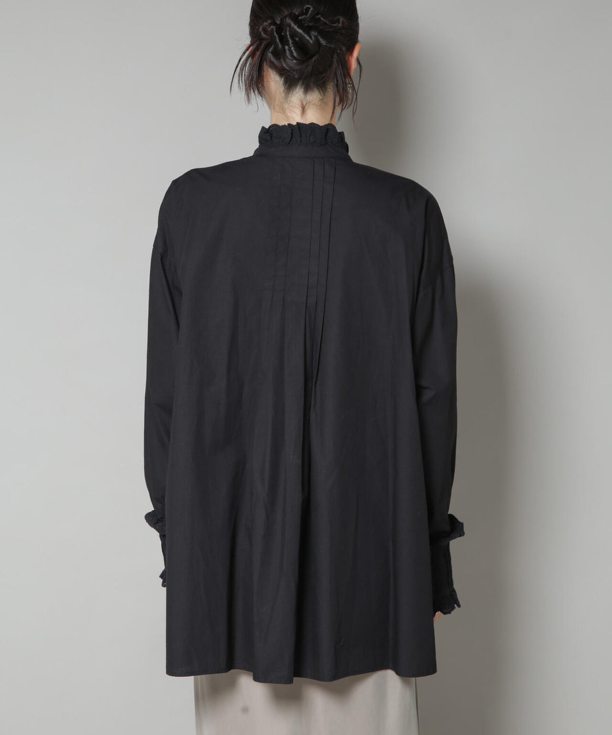 Sara mallika/COTTON PINTUCK LACE BLOUSE 6715221001