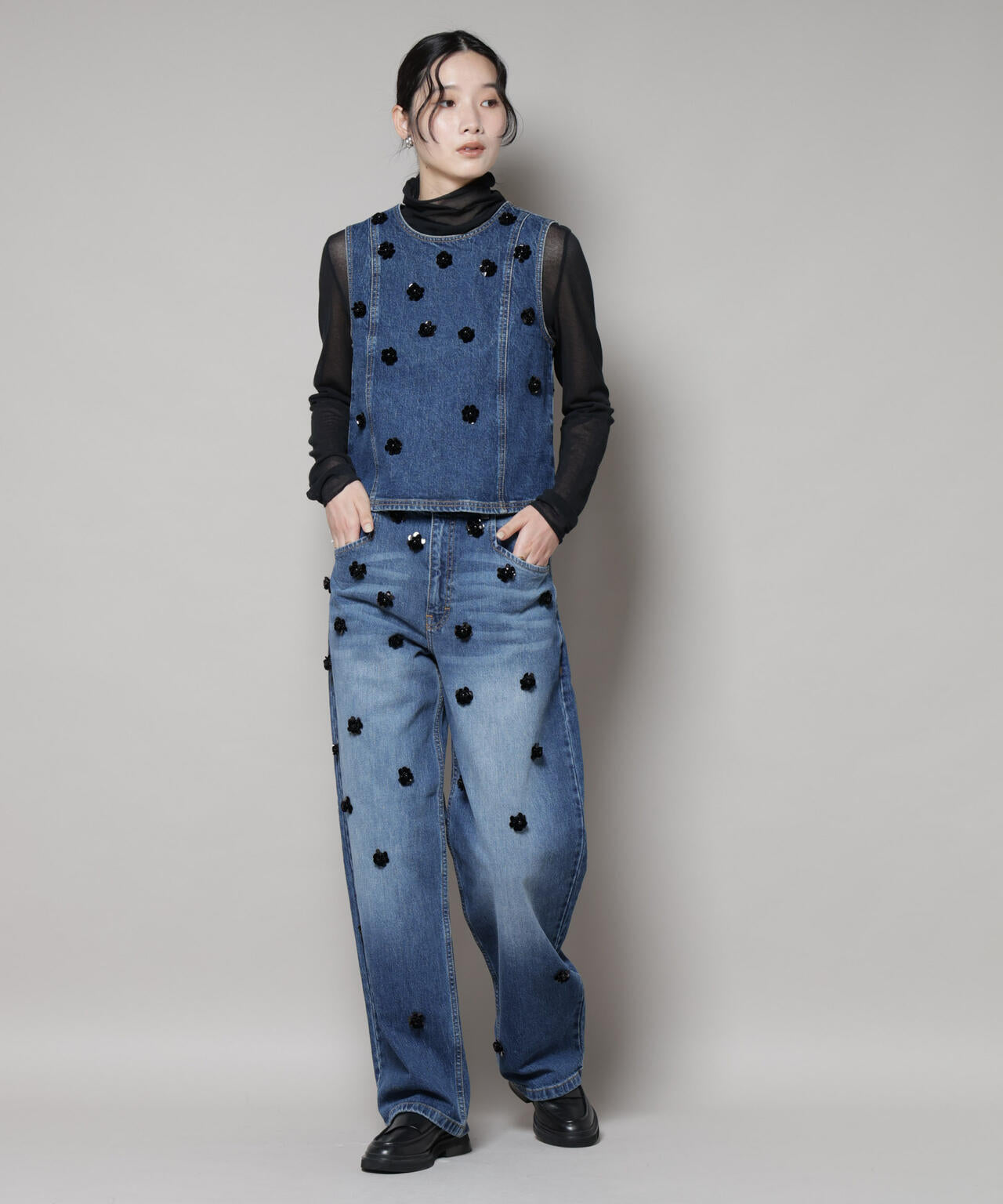 BAUM UND PFERDGARTEN/Fancy Denim ノースリーブ(セットアップ可) 6715221003