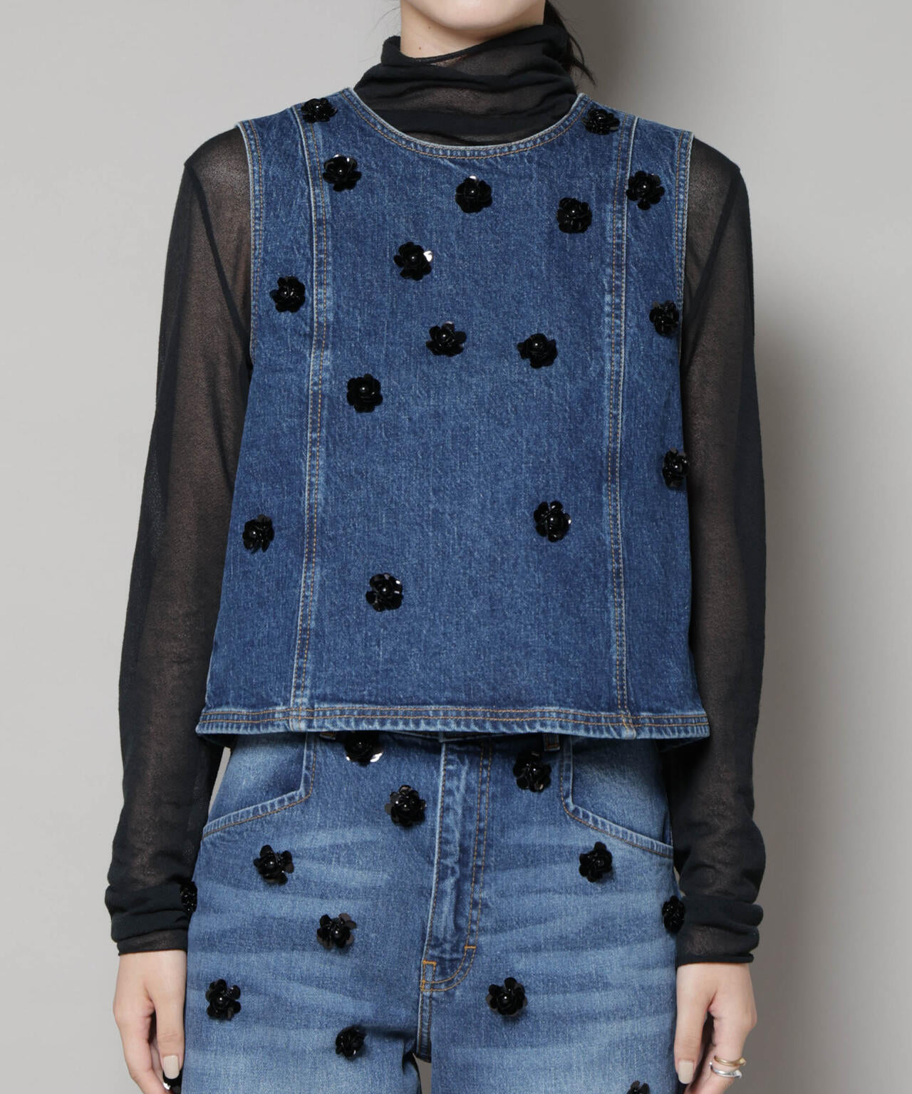 BAUM UND PFERDGARTEN/Fancy Denim ノースリーブ(セットアップ可) 6715221003