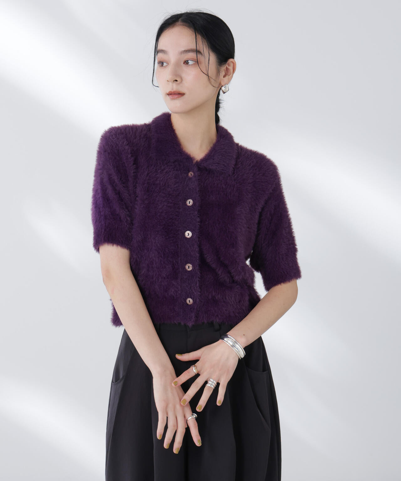 BAUM UND PFERDGARTEN/Furry Knit カーディガン 6715222056