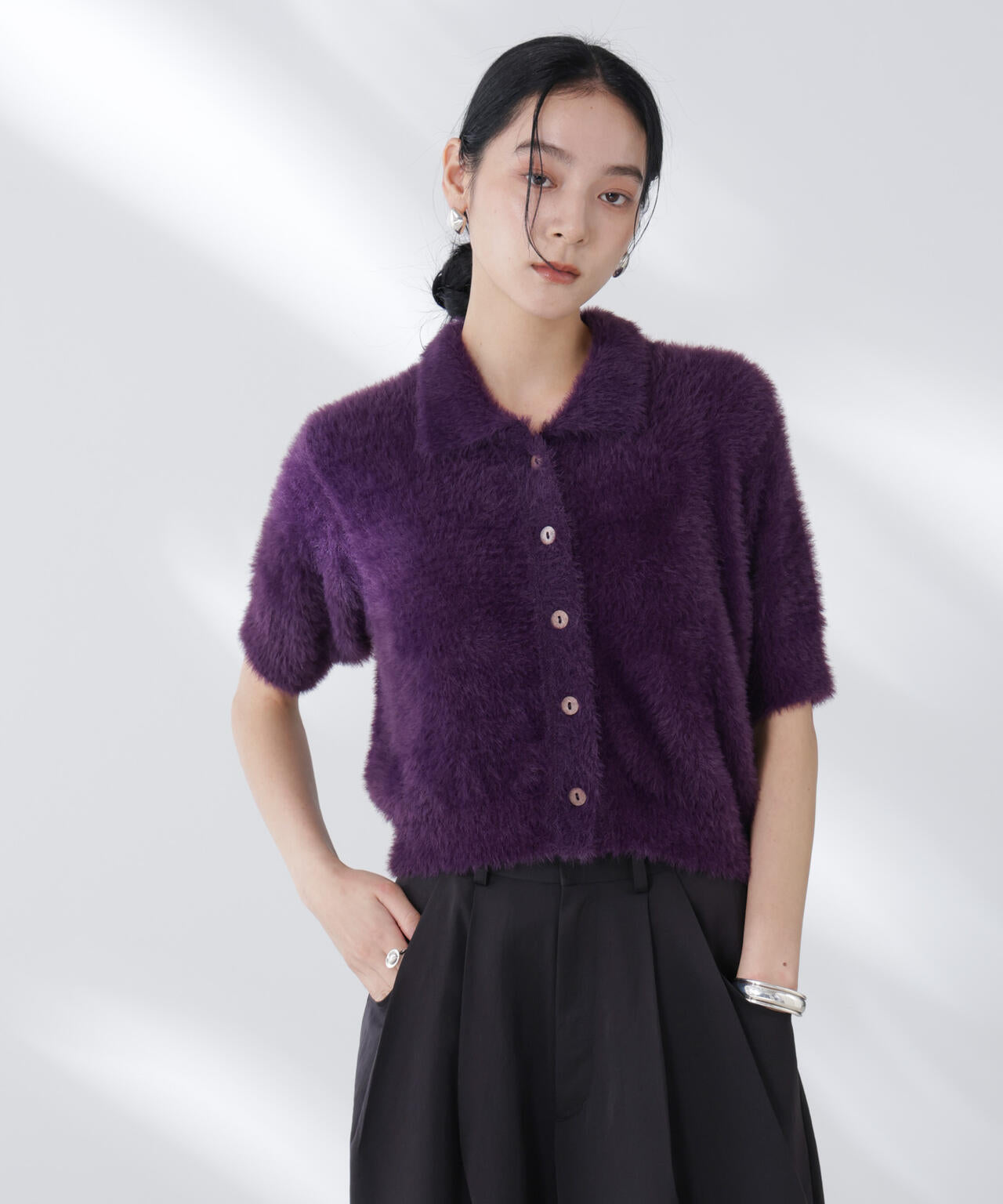 BAUM UND PFERDGARTEN/Furry Knit カーディガン 6715222056