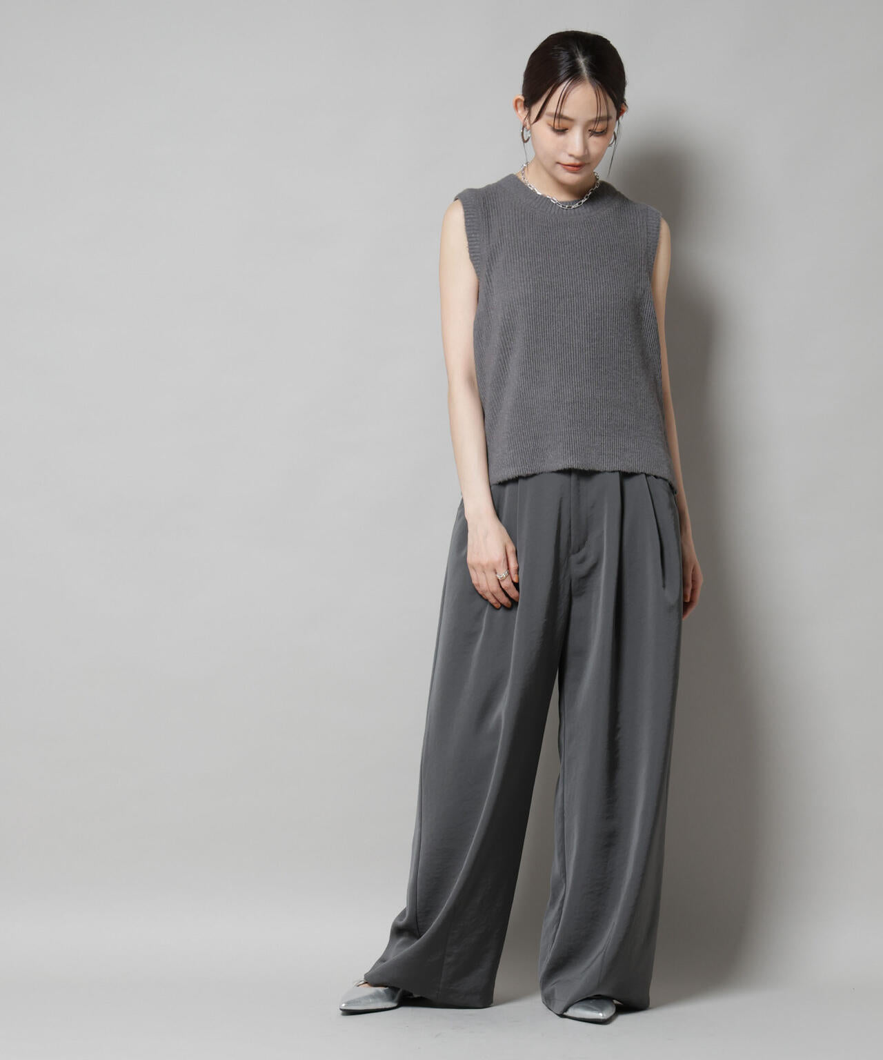 Gongdid Design/Knit pleated vest 6715222059