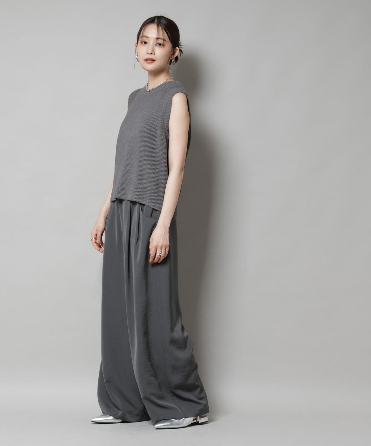 Gongdid Design/Knit pleated vest 6715222059