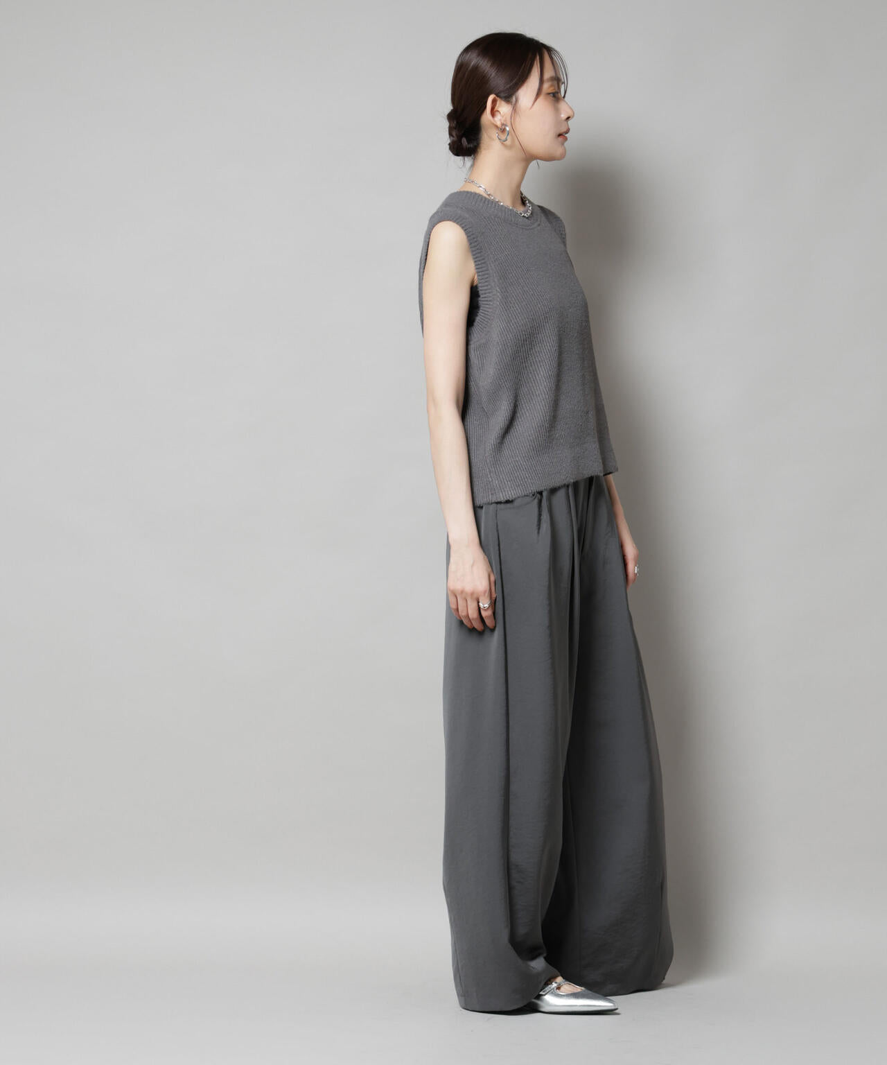 Gongdid Design/Knit pleated vest 6715222059