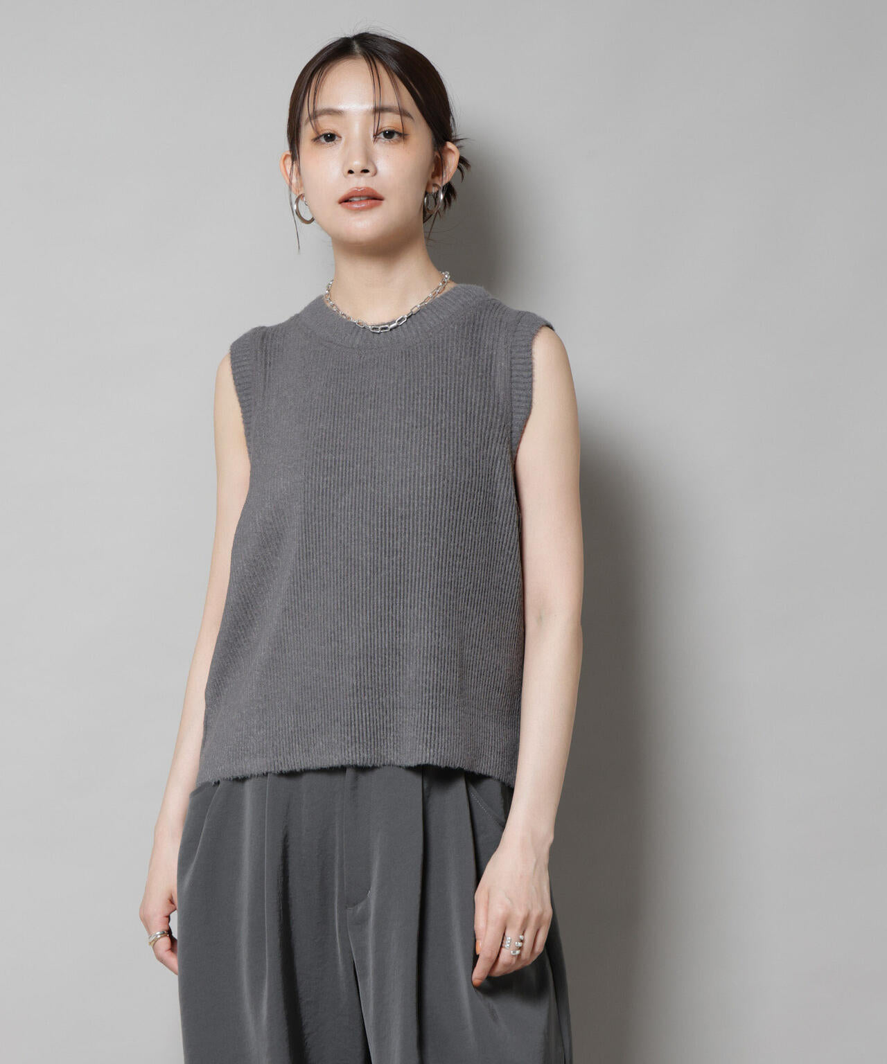 Gongdid Design/Knit pleated vest 6715222059