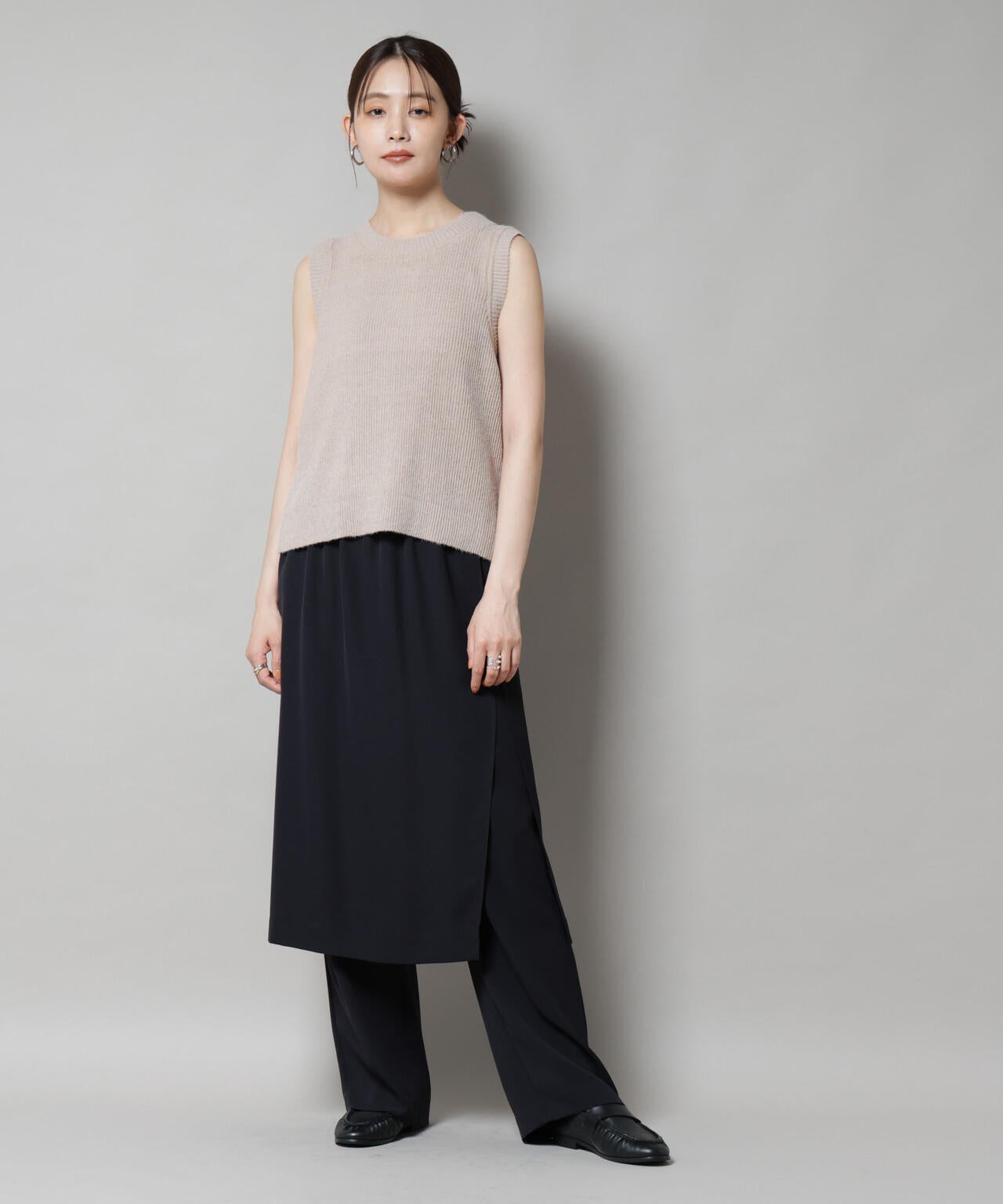 Gongdid Design/Knit pleated vest 6715222059