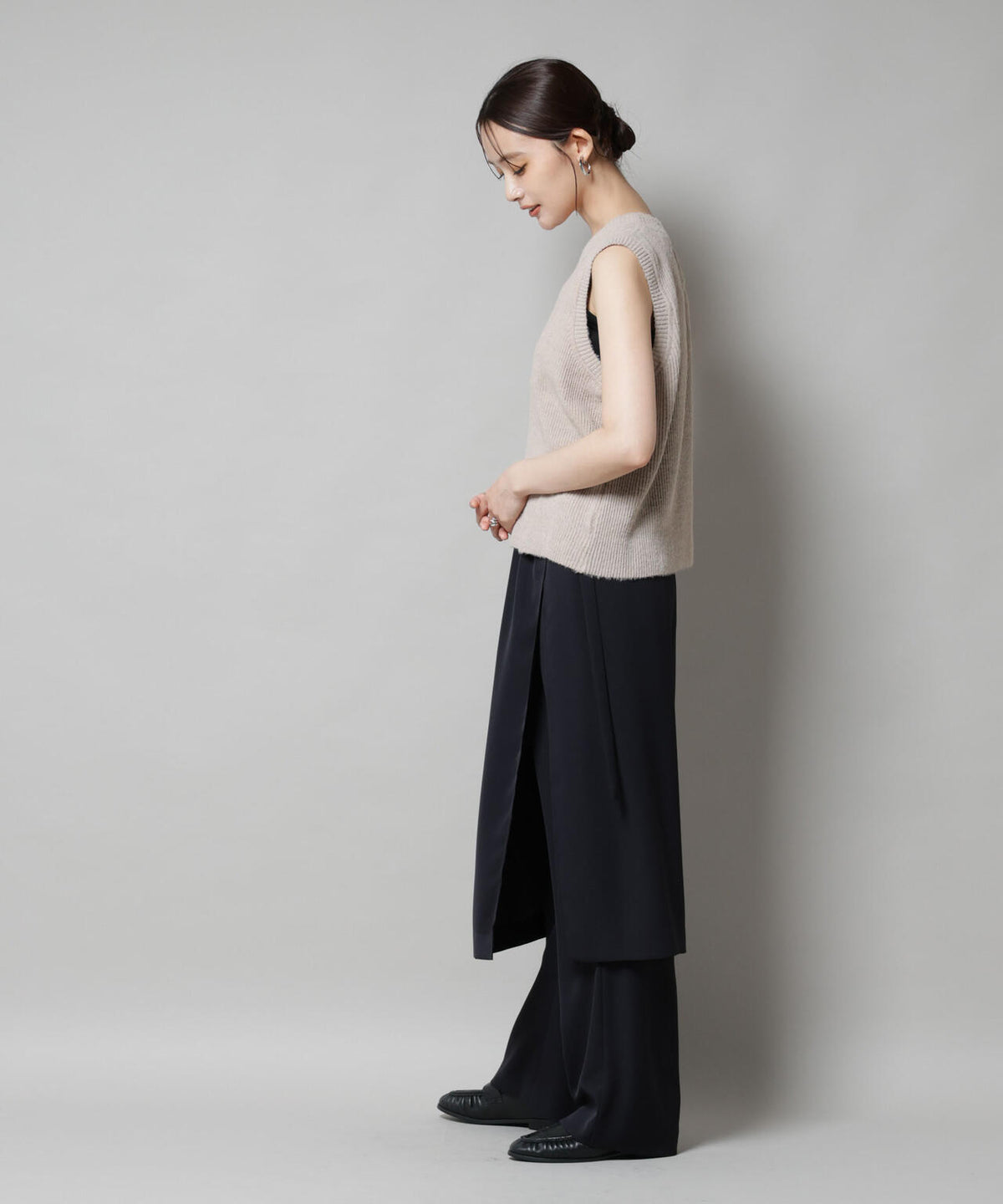 Gongdid Design/Knit pleated vest 6715222059