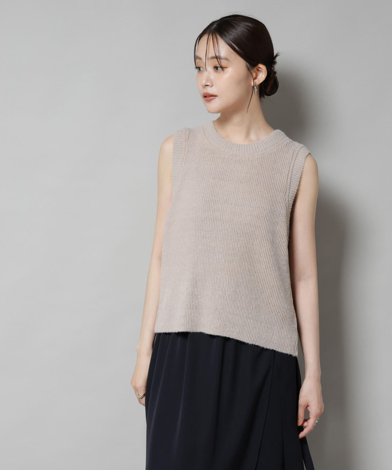 Gongdid Design/Knit pleated vest 6715222059