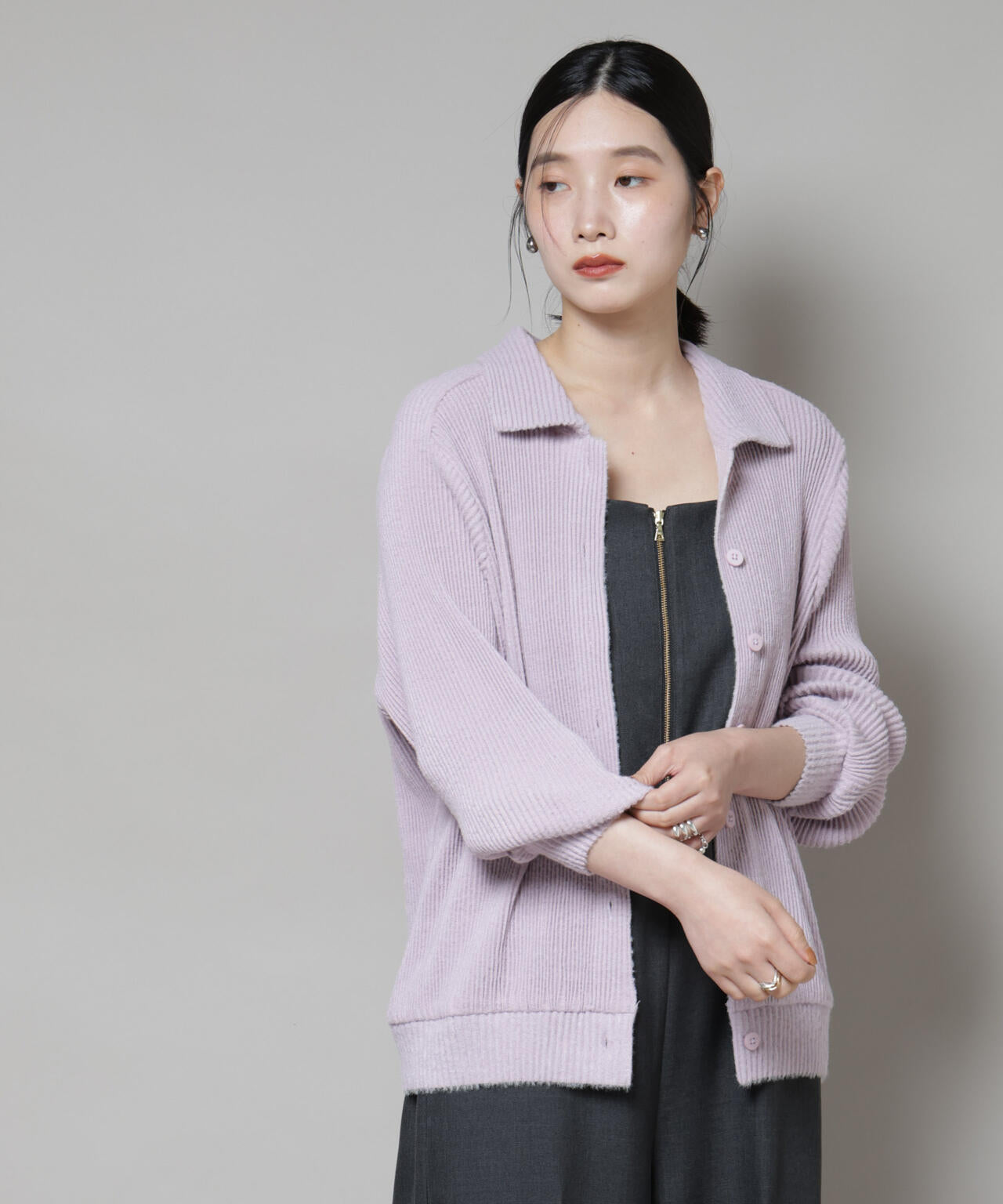 Gongdid Design/Knit pleated cardigan 6715222060