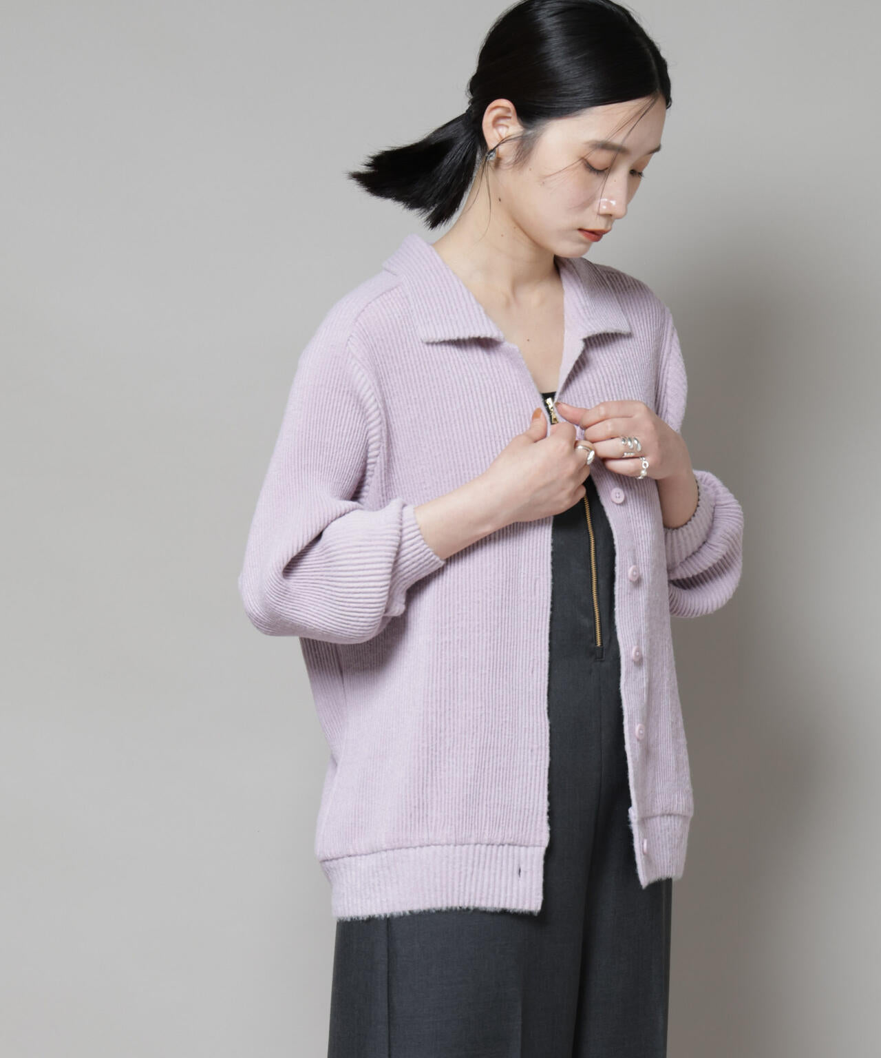 Gongdid Design/Knit pleated cardigan 6715222060