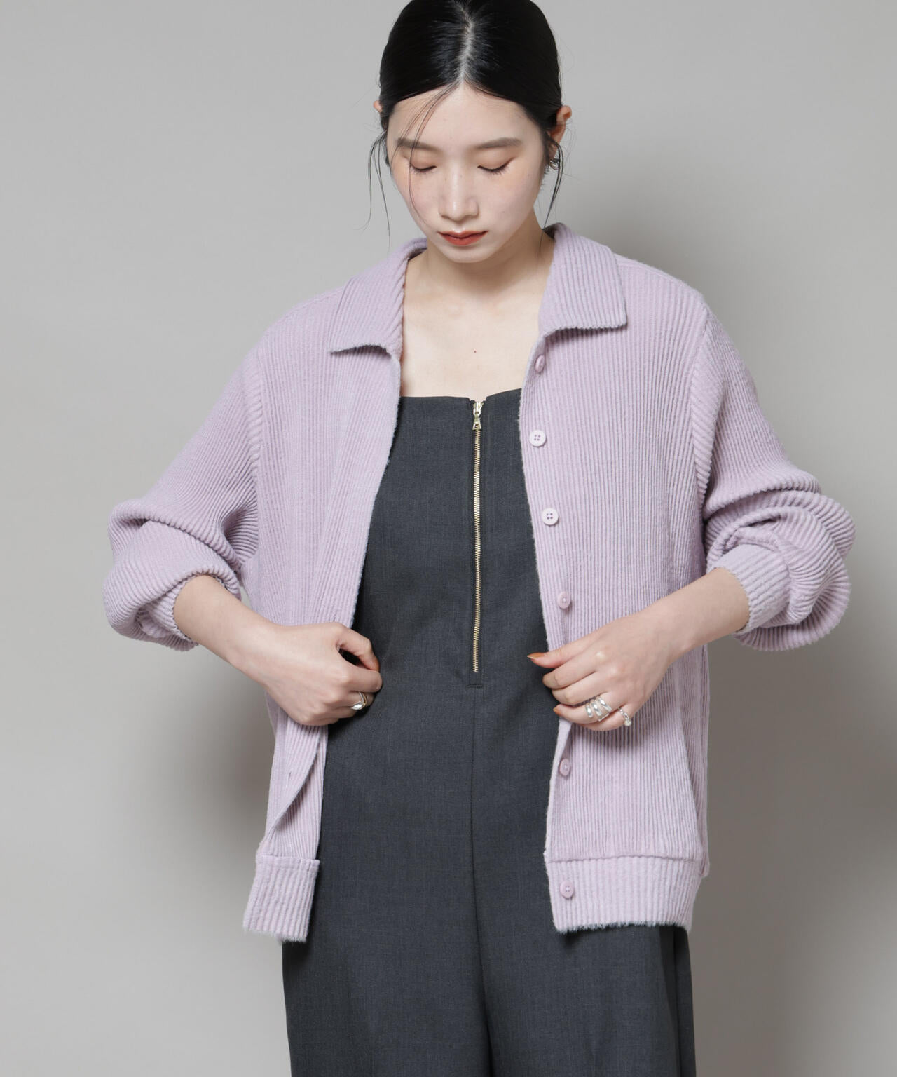Gongdid Design/Knit pleated cardigan 6715222060