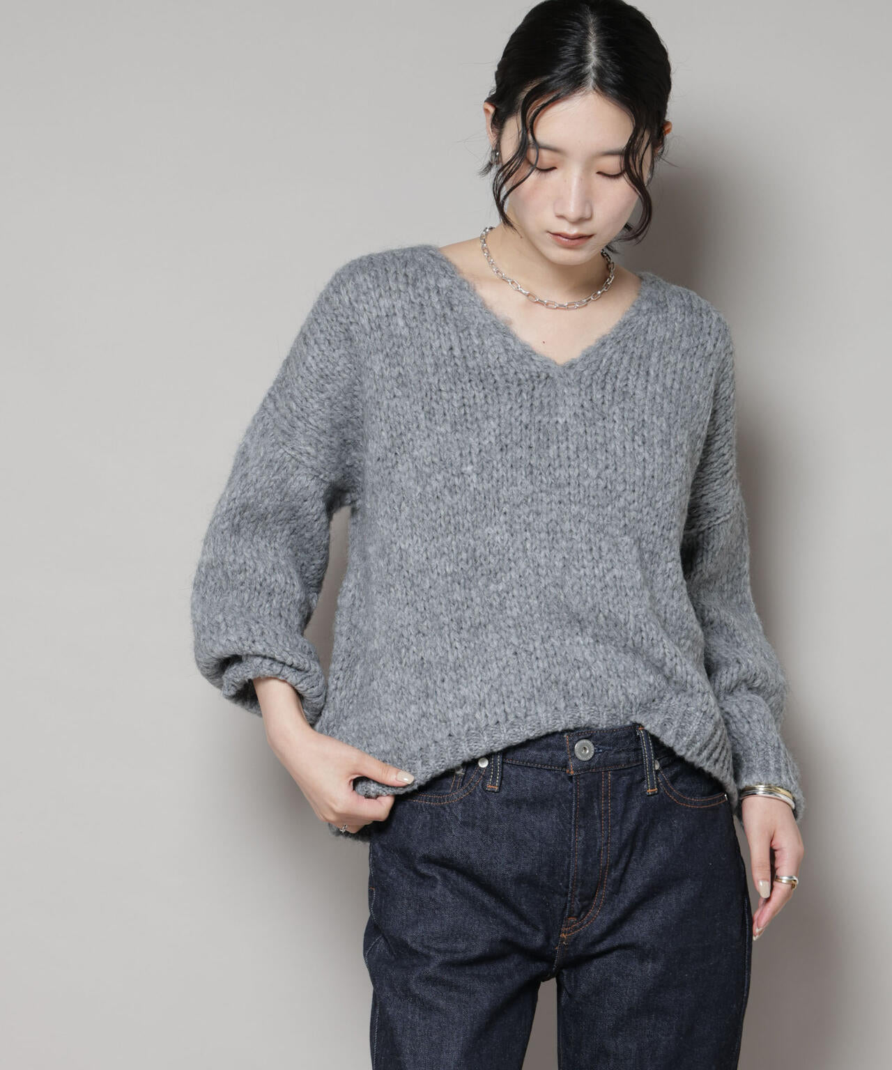 TRICOTS JEAN MARC/Vネックプルオーバー 6715222062