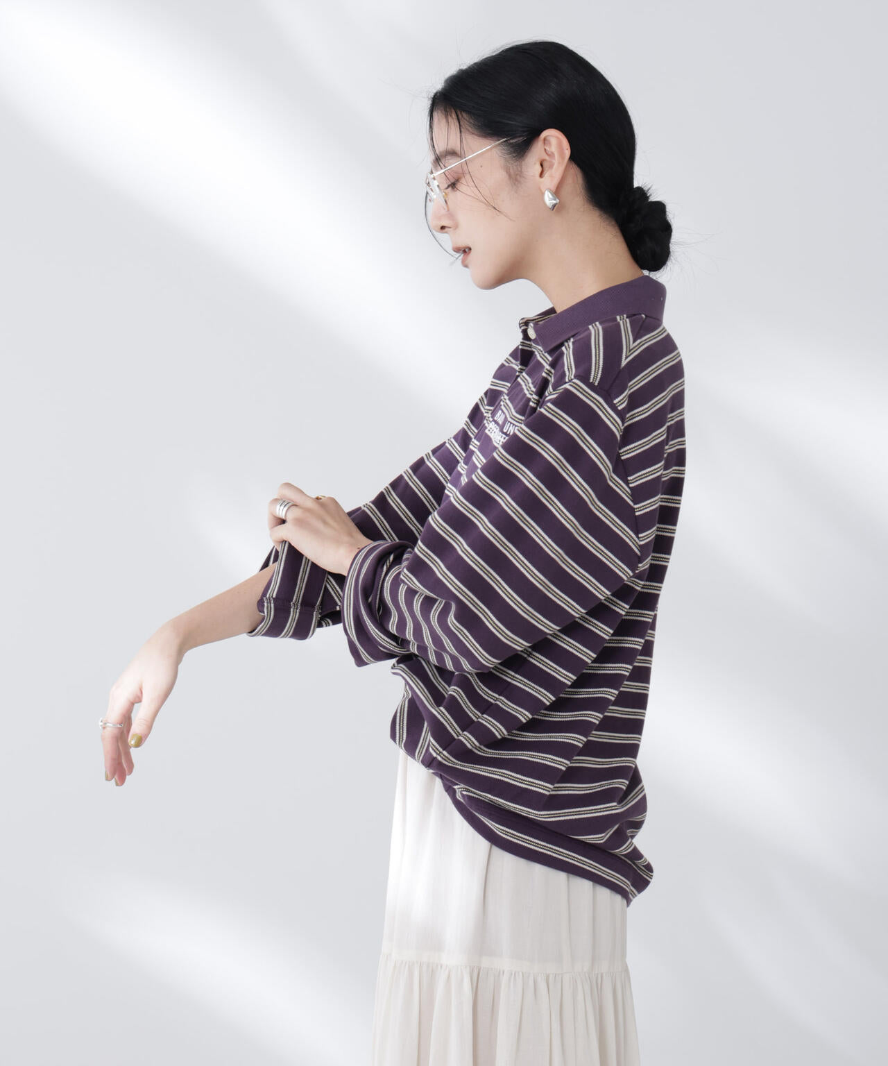 BAUM UND PFERDGARTEN/Cotton Pique 長袖ポロシャツ 6715223036