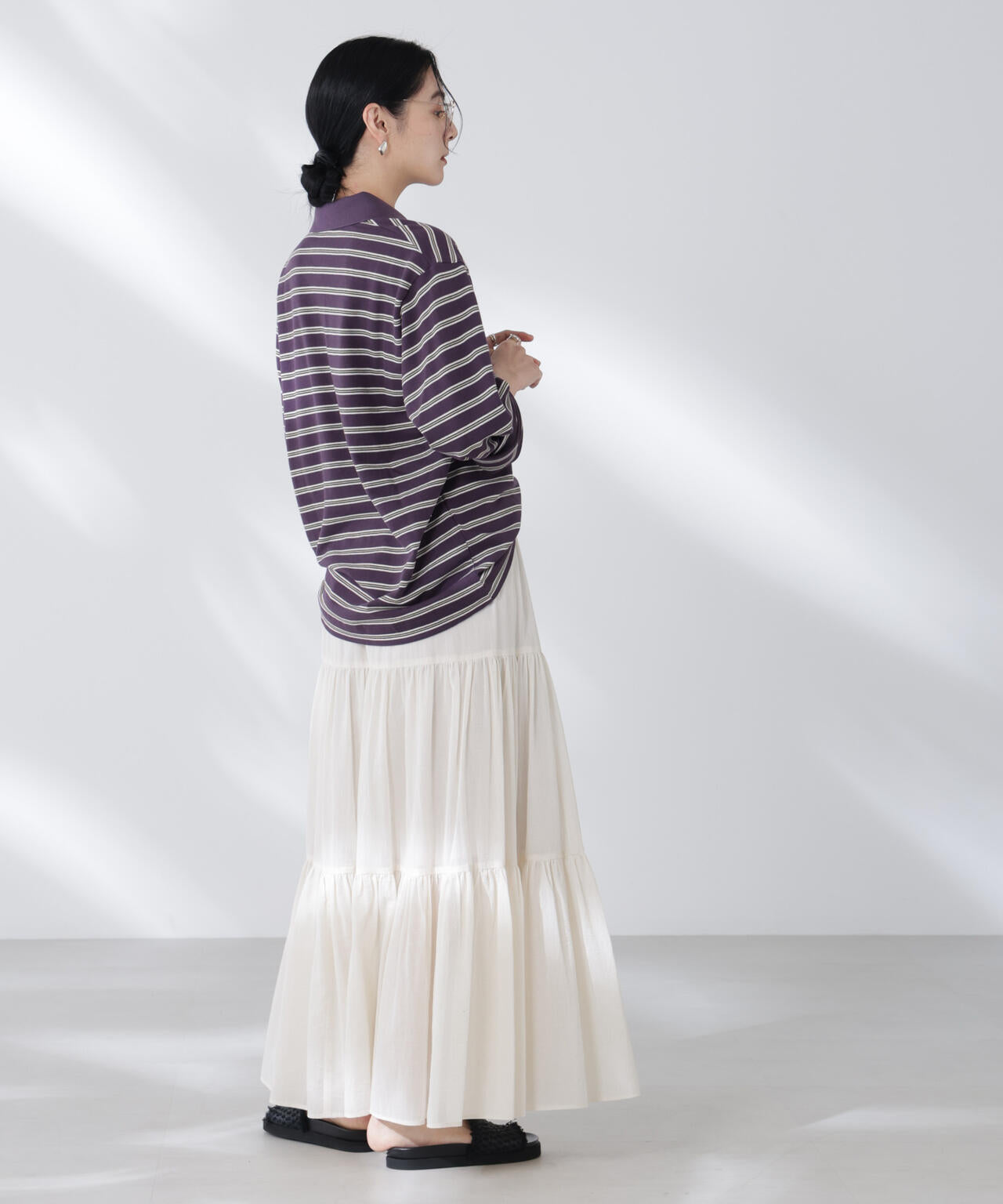 BAUM UND PFERDGARTEN/Cotton Pique 長袖ポロシャツ 6715223036