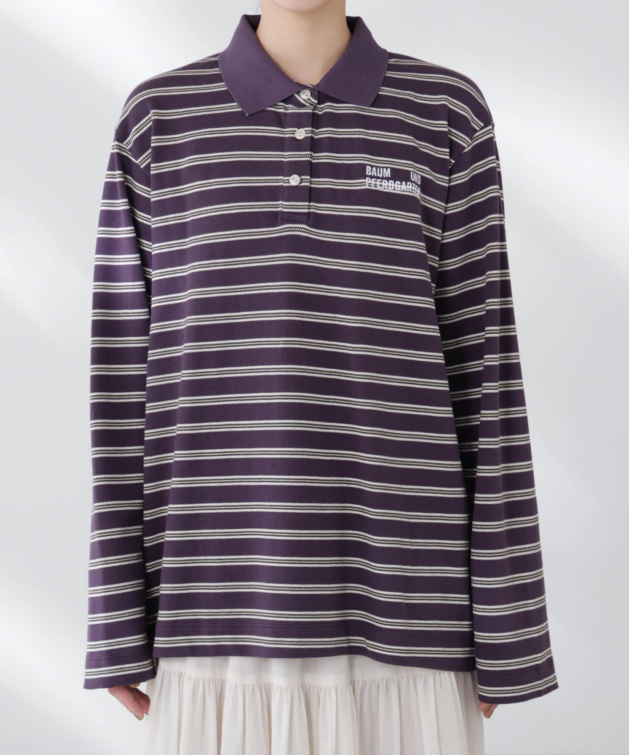 BAUM UND PFERDGARTEN/Cotton Pique 長袖ポロシャツ 6715223036