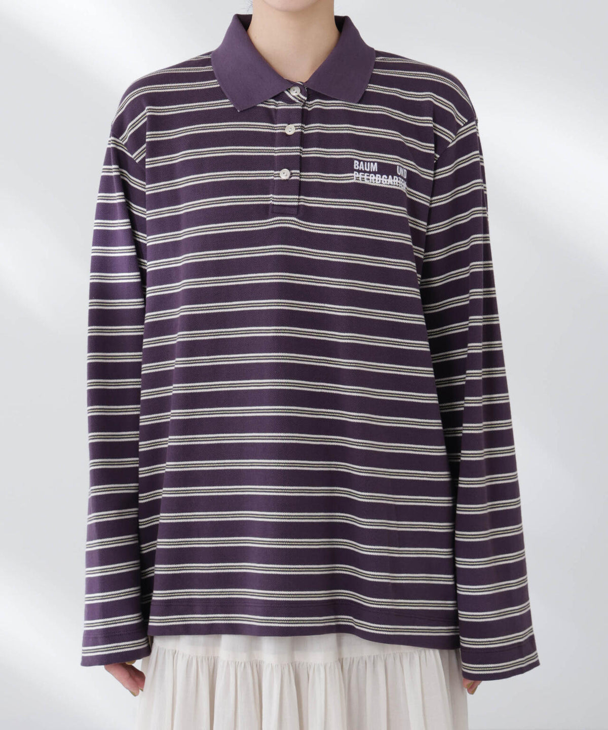 BAUM UND PFERDGARTEN/Cotton Pique 長袖ポロシャツ 6715223036