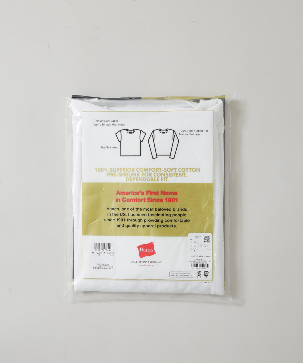 Hanes/Hanes×DODOJEAN 2P クルーネックTシャツ 6715223041