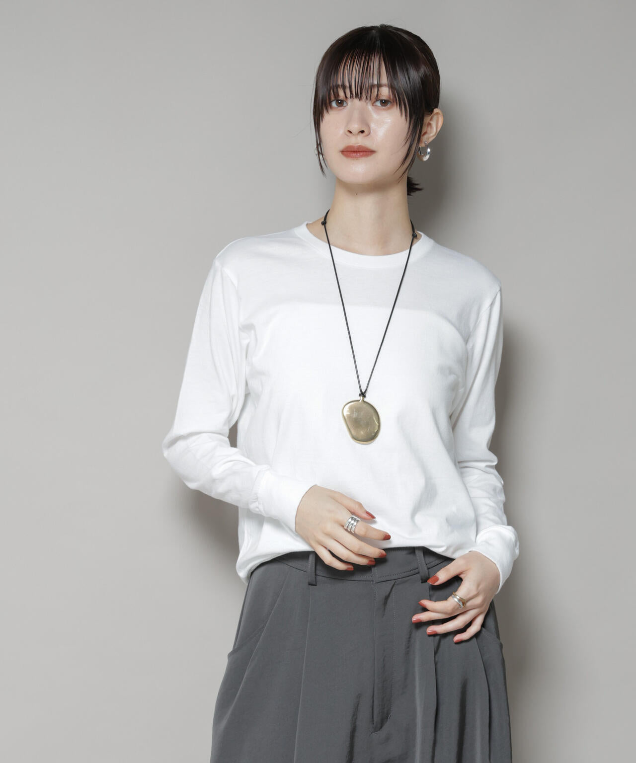 Hanes/2P Japan Fit クルーネックロングスリーブTシャツ 6715223046