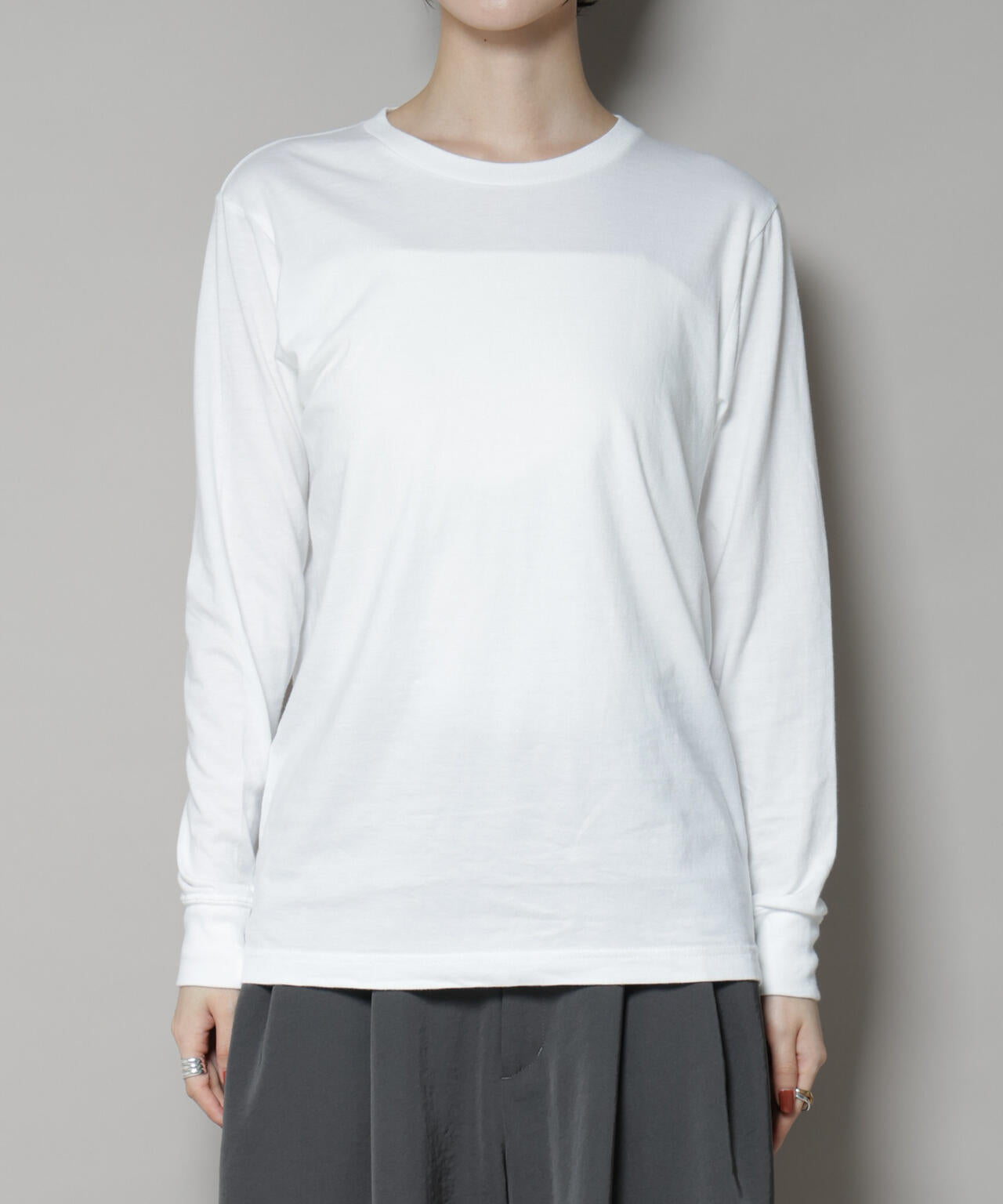 Hanes/2P Japan Fit クルーネックロングスリーブTシャツ 6715223046