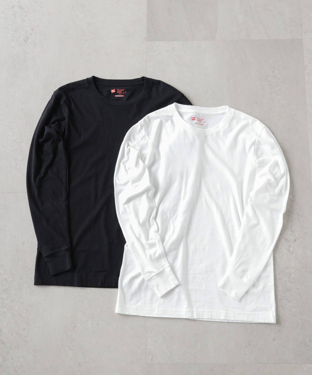 Hanes/2P Japan Fit クルーネックロングスリーブTシャツ 6715223046