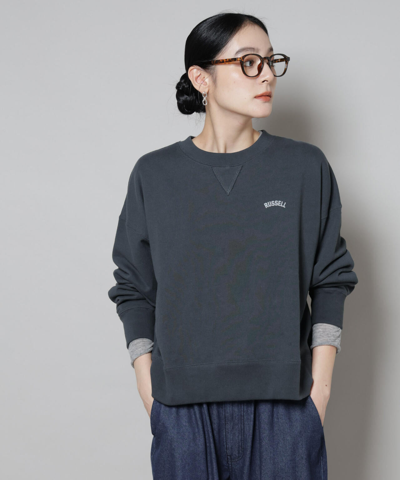 RUSSELL ATHLETIC/別注 Mini Logo Crewneck Sweat 6715223053