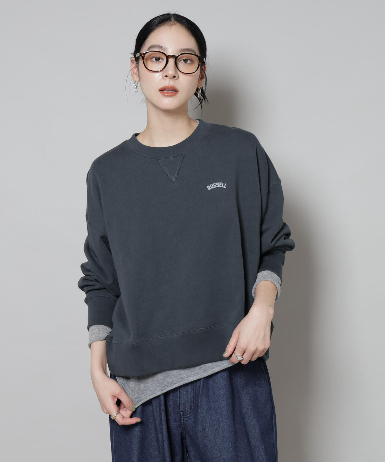 RUSSELL ATHLETIC/別注 Mini Logo Crewneck Sweat 6715223053