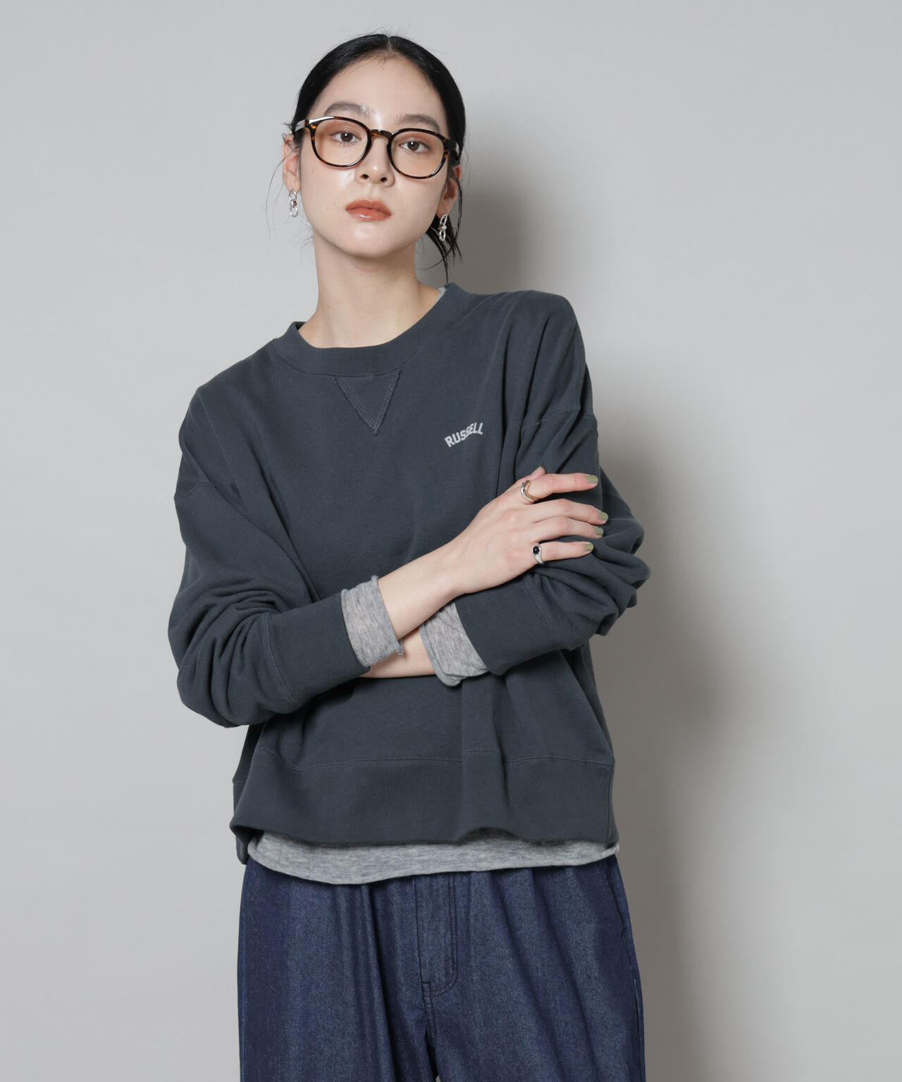 RUSSELL ATHLETIC/別注 Mini Logo Crewneck Sweat 6715223053