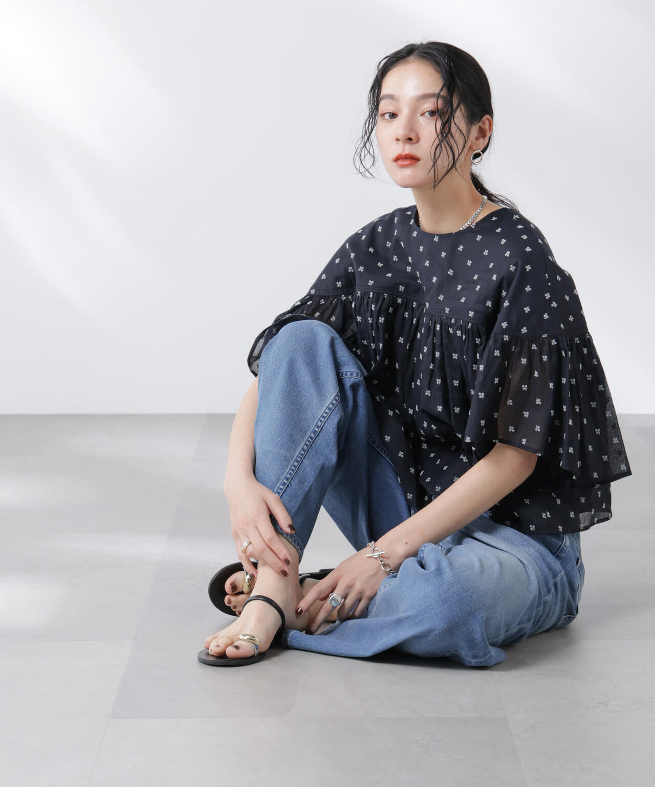 Healthy DENIM/別注 Pink Pepper Midrise ワイドデニム 6715227024