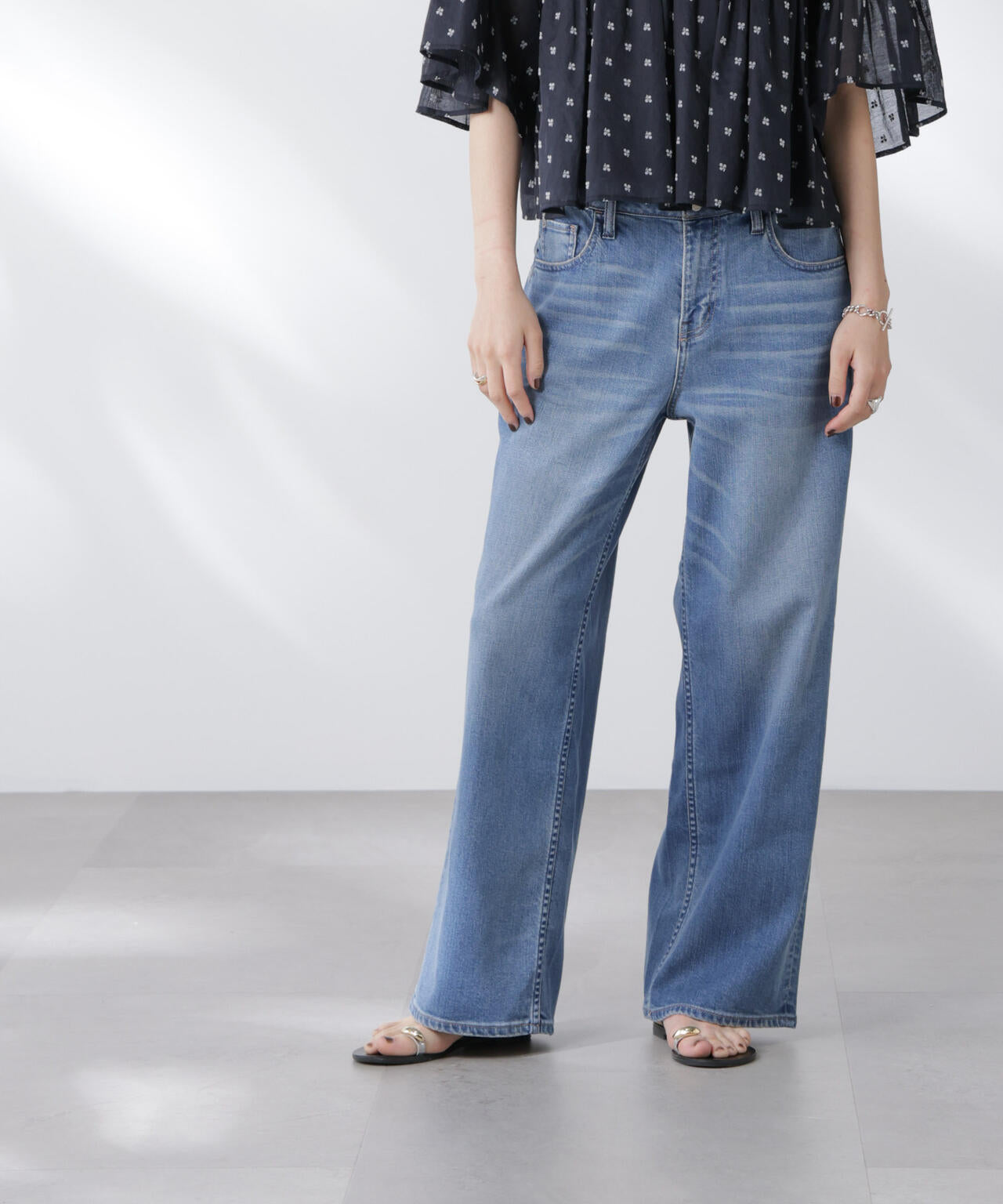 Healthy DENIM/別注 Pink Pepper Midrise ワイドデニム 6715227024