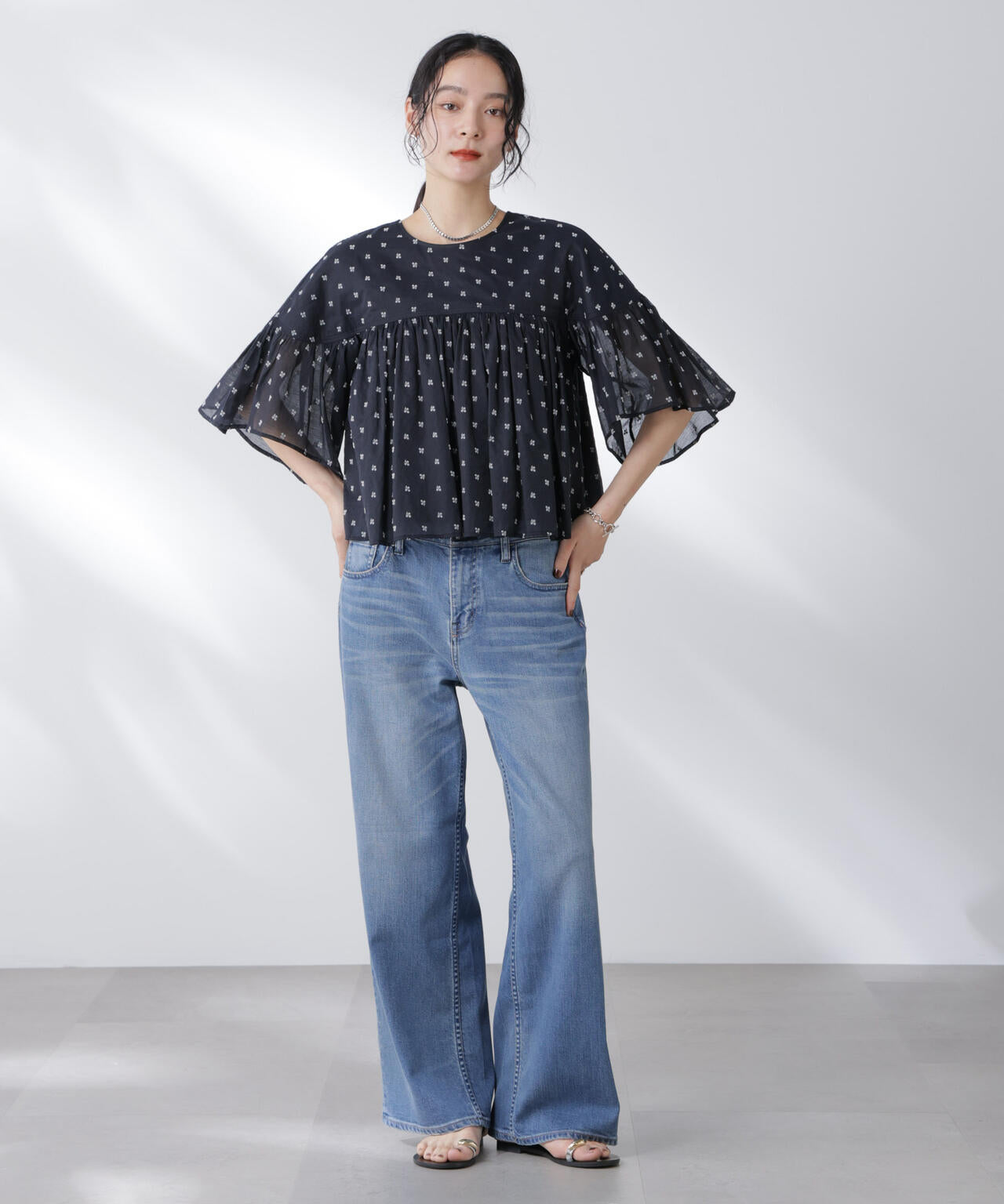 Healthy DENIM/別注 Pink Pepper Midrise ワイドデニム 6715227024