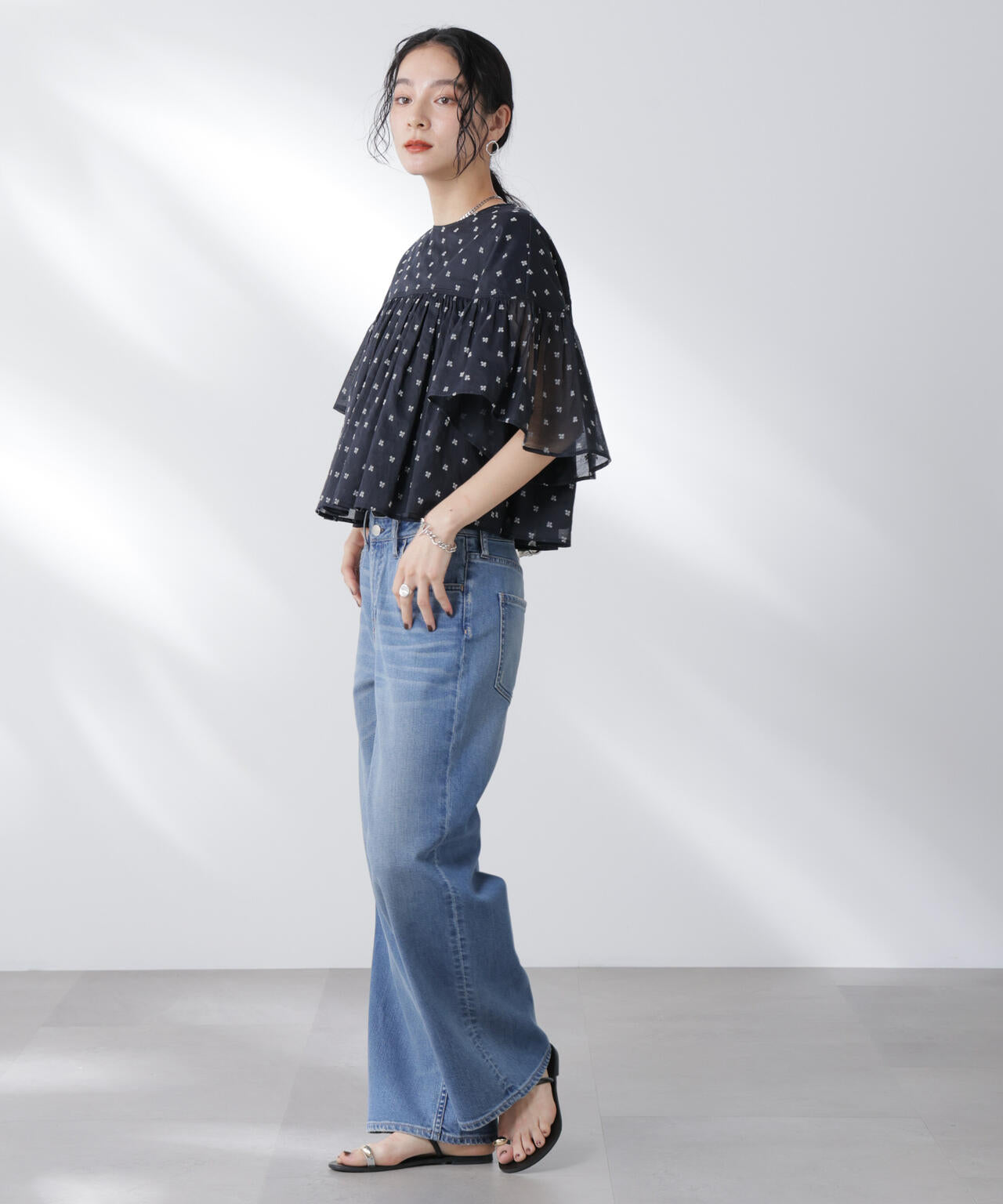 Healthy DENIM/別注 Pink Pepper Midrise ワイドデニム 6715227024