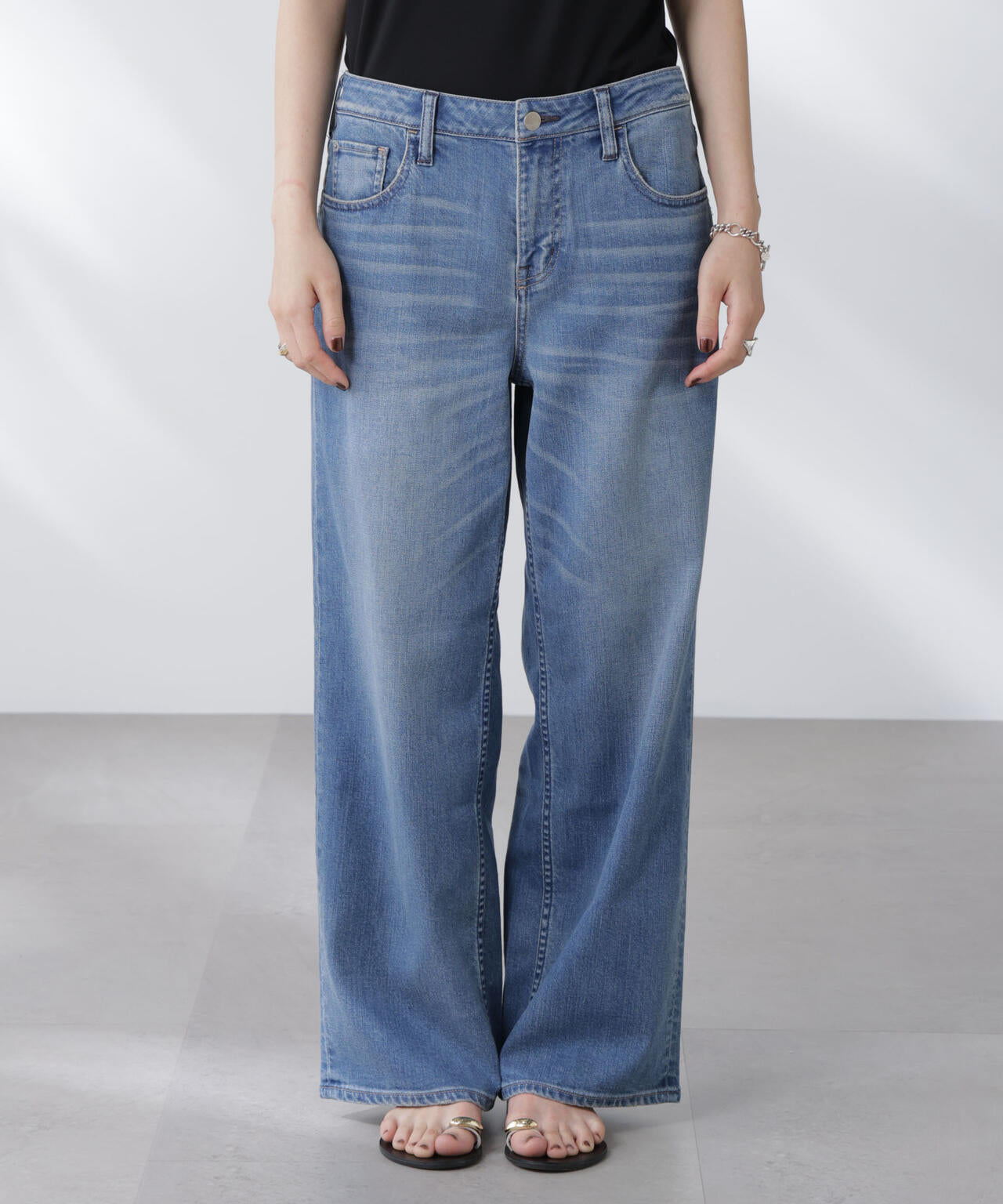 Healthy DENIM/別注 Pink Pepper Midrise ワイドデニム 6715227024